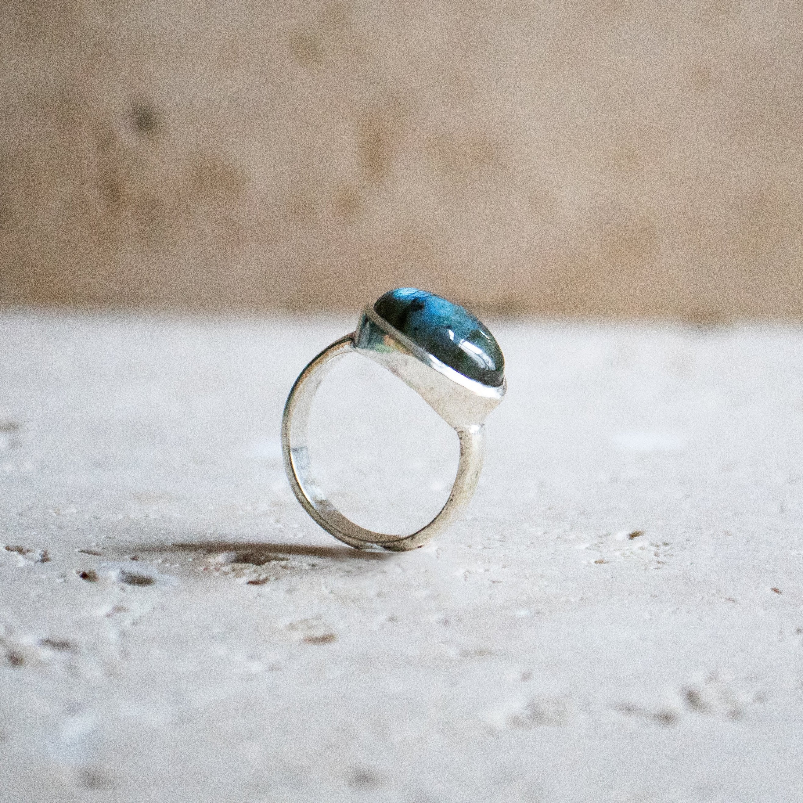 Großer ovaler Labradorit Ring 925 Sterling Silber - Nooe UG