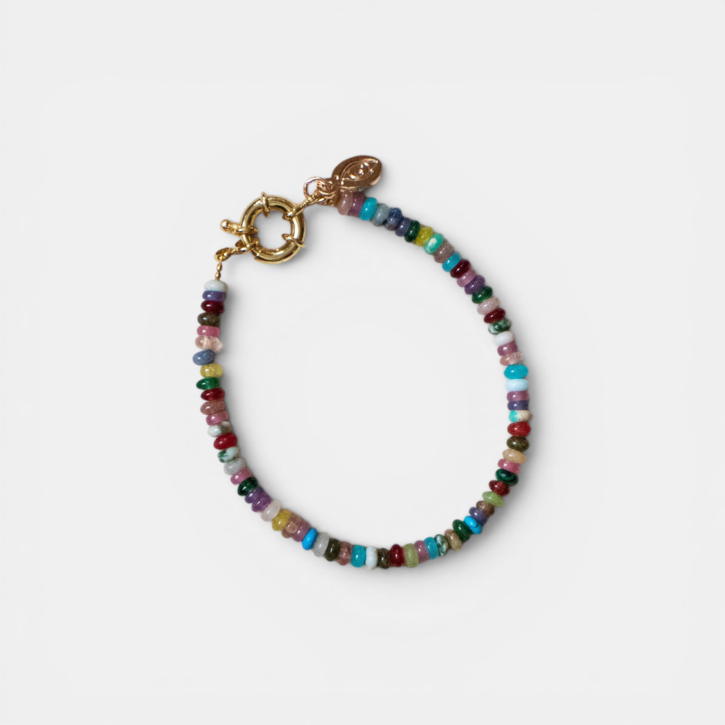 Regenbogen-Armband – Handgefertigte Kette mit bunten Edelsteinen in vergoldet oder 925 Sterling Silber - Nooe UG