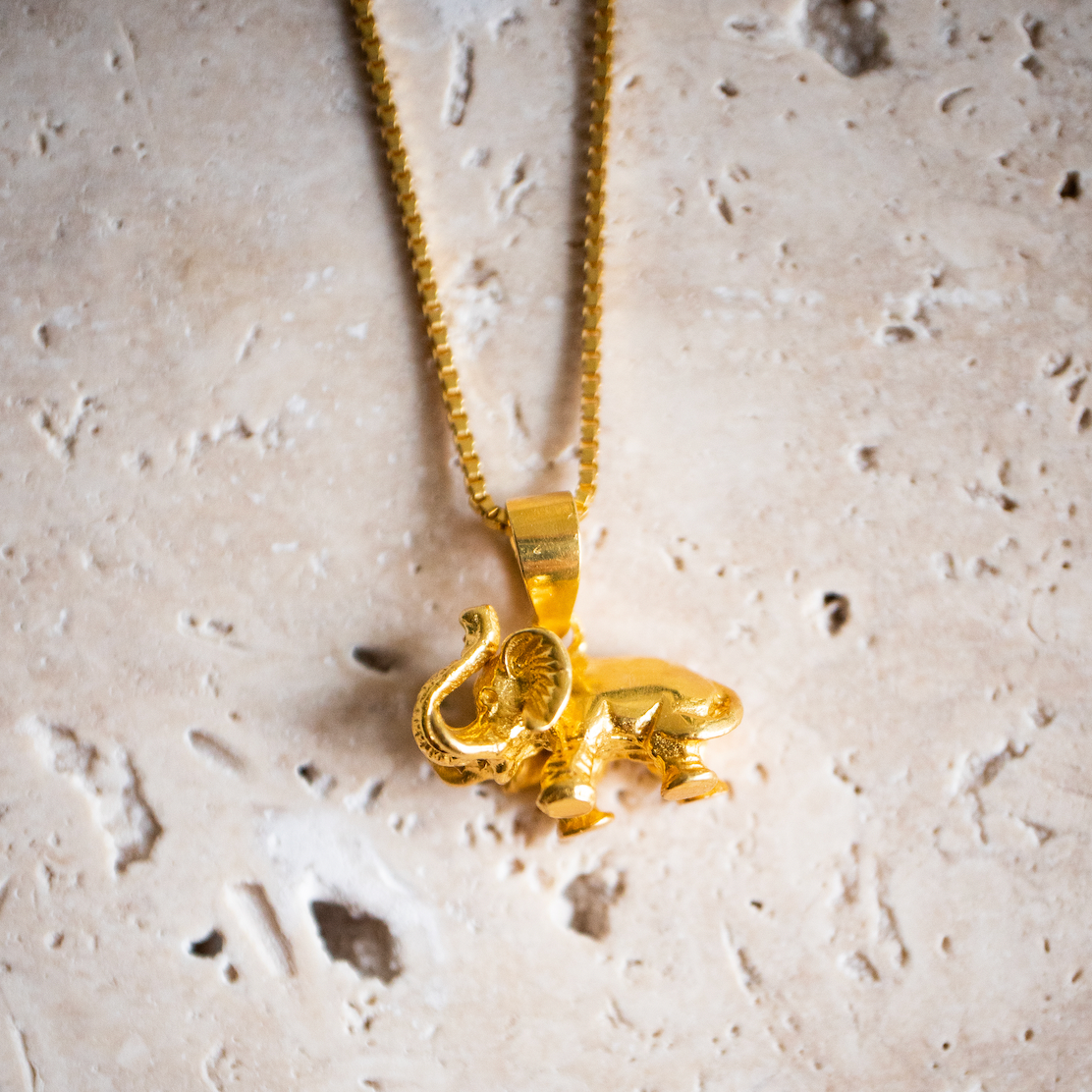 Zarte ELEFANT Kette vergoldet aus 925 Sterling Silber handgemacht - Nooe UG