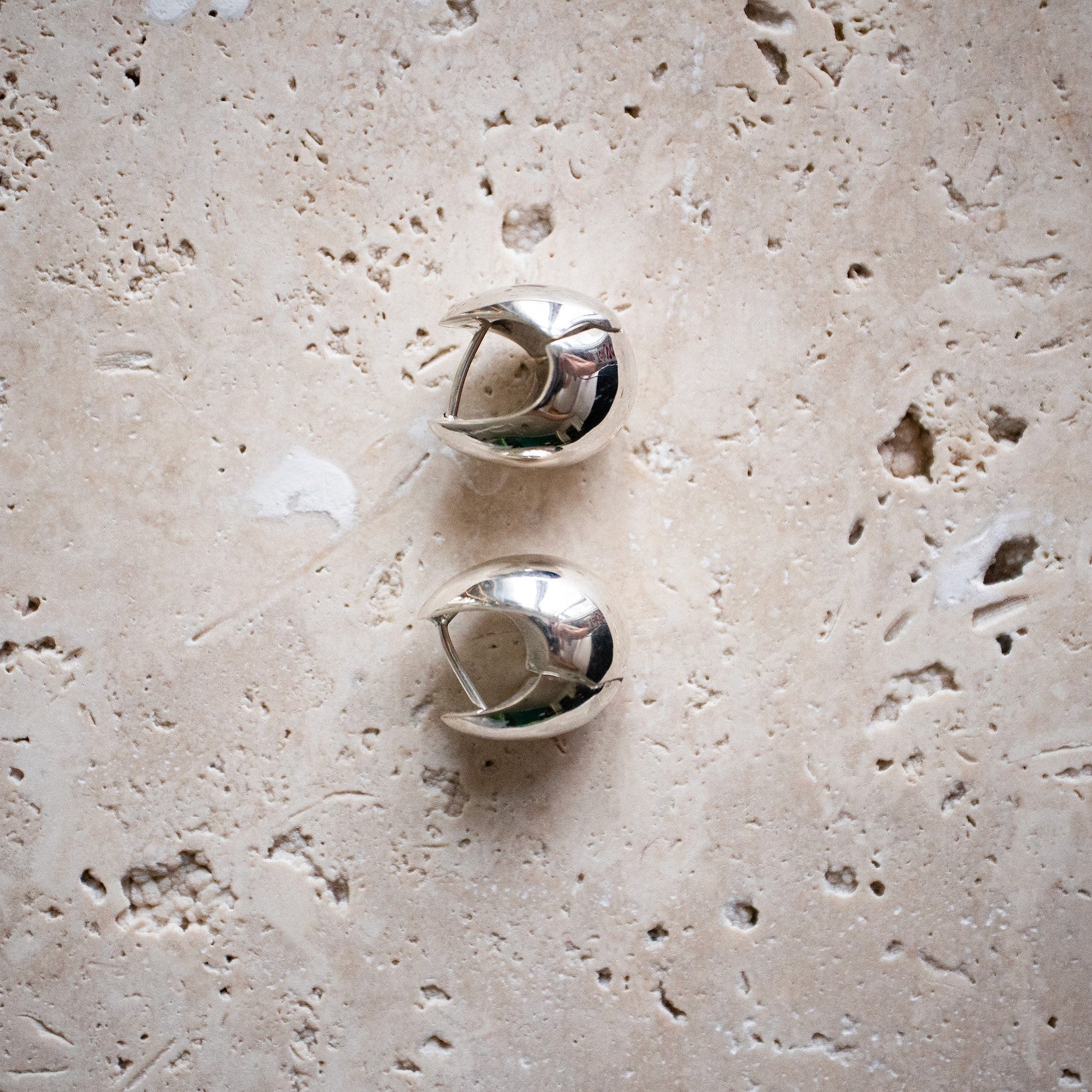 Chunky Creolen aus 925 Sterling Silber - Ohrringe Tropfen silber - Nooe UG