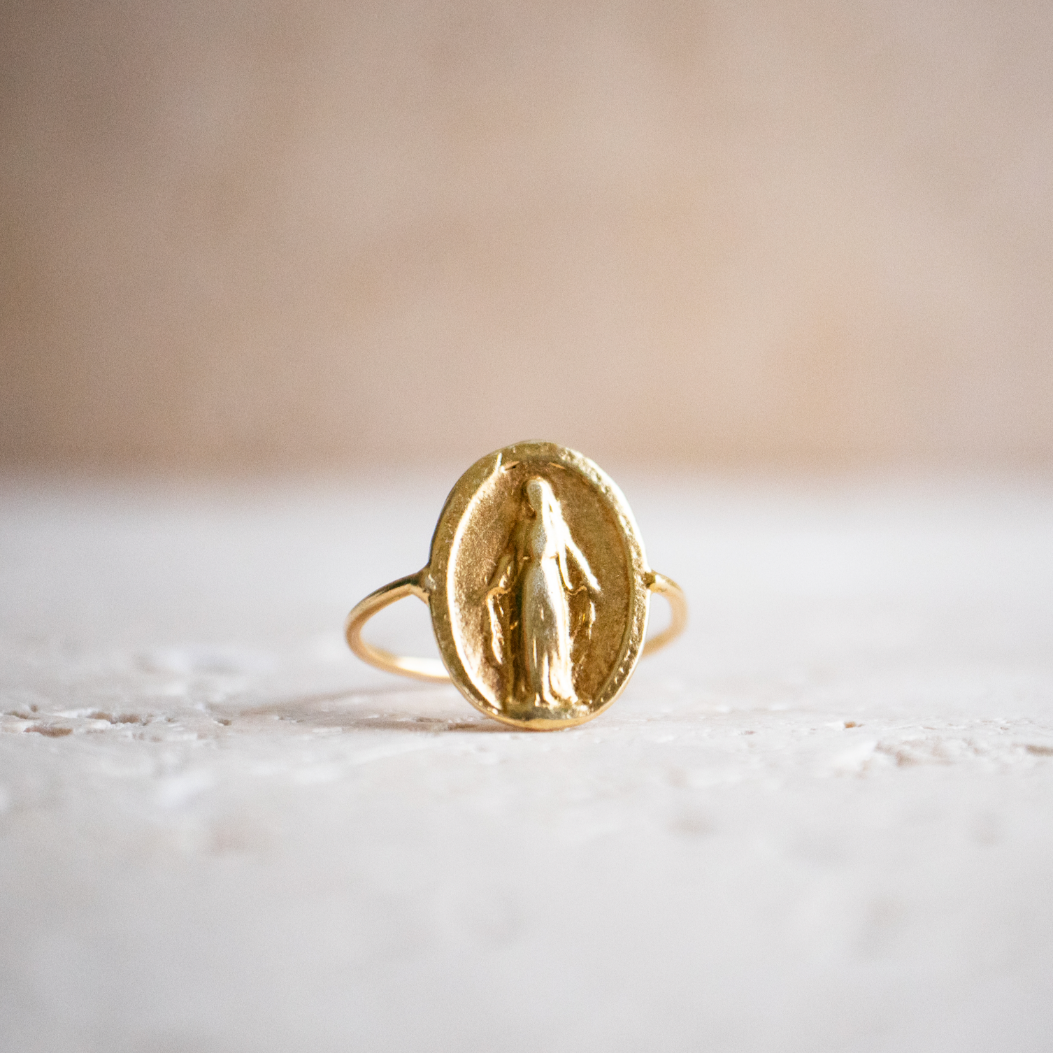 Maria Ring vergoldet aus 925 Sterling Silber handgemacht - Nooe UG