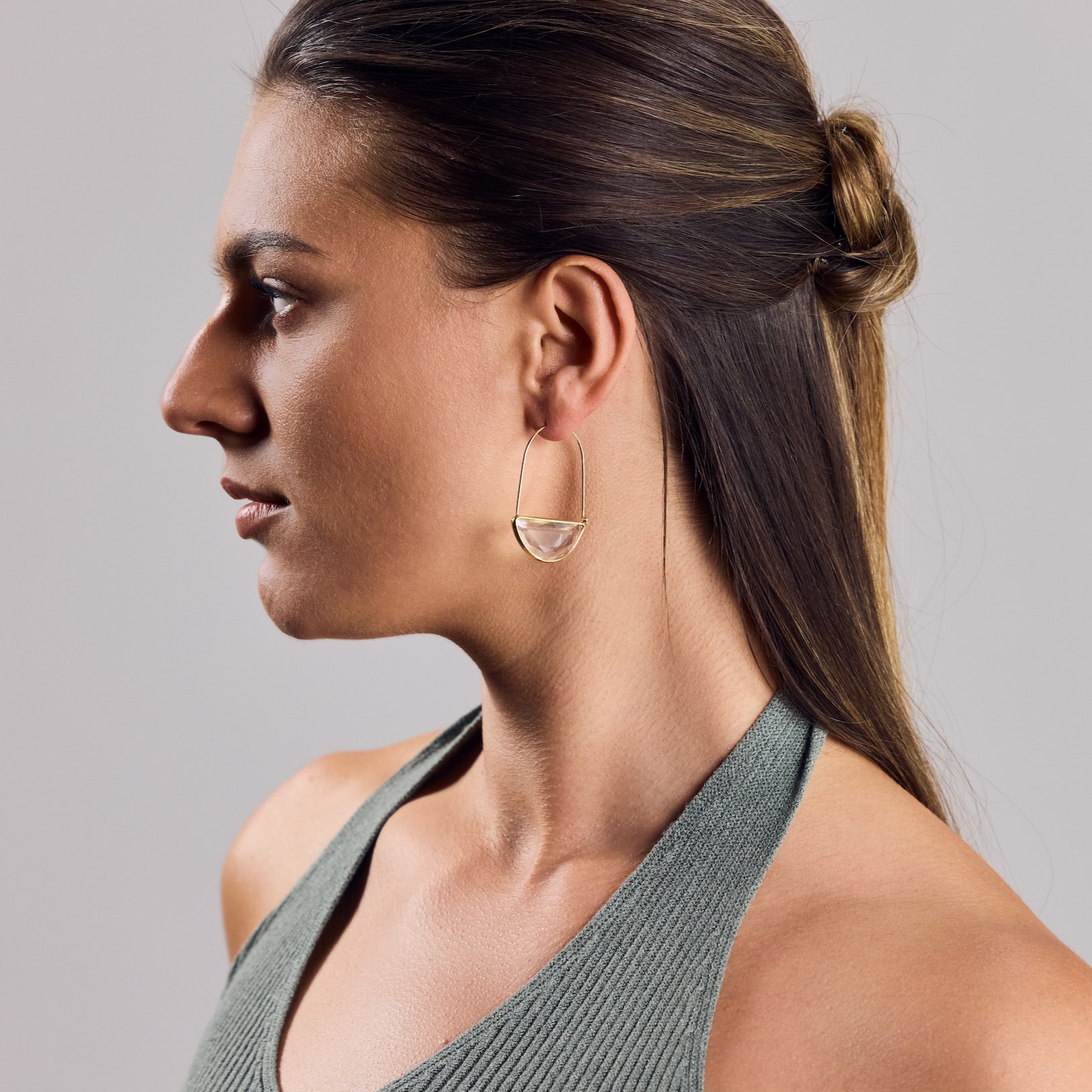 Pendientes de cristal bañados en oro boho hechos a mano