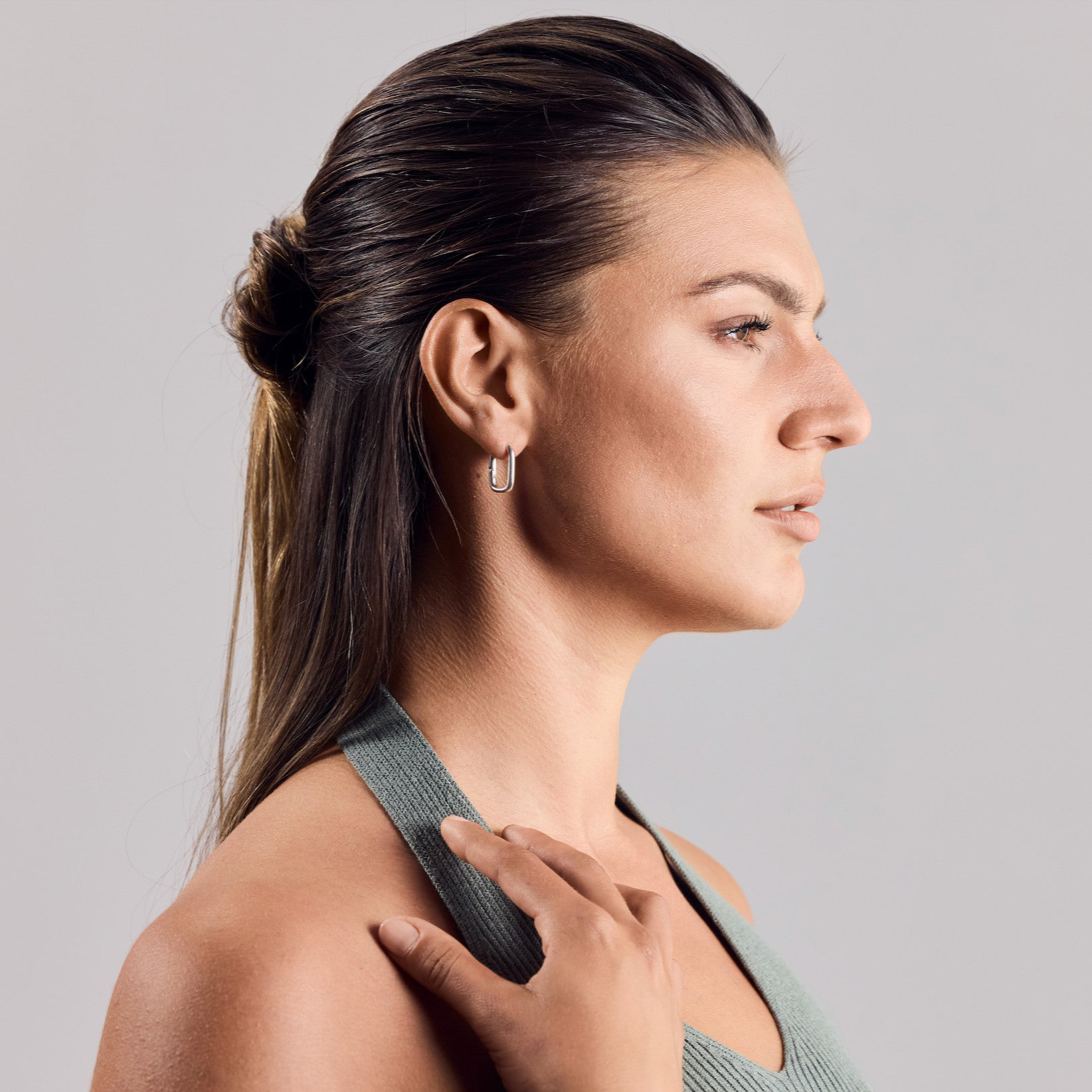 Eckige Creolen Huggies Ohrringe aus 925 Sterling Silber - Nooe UG