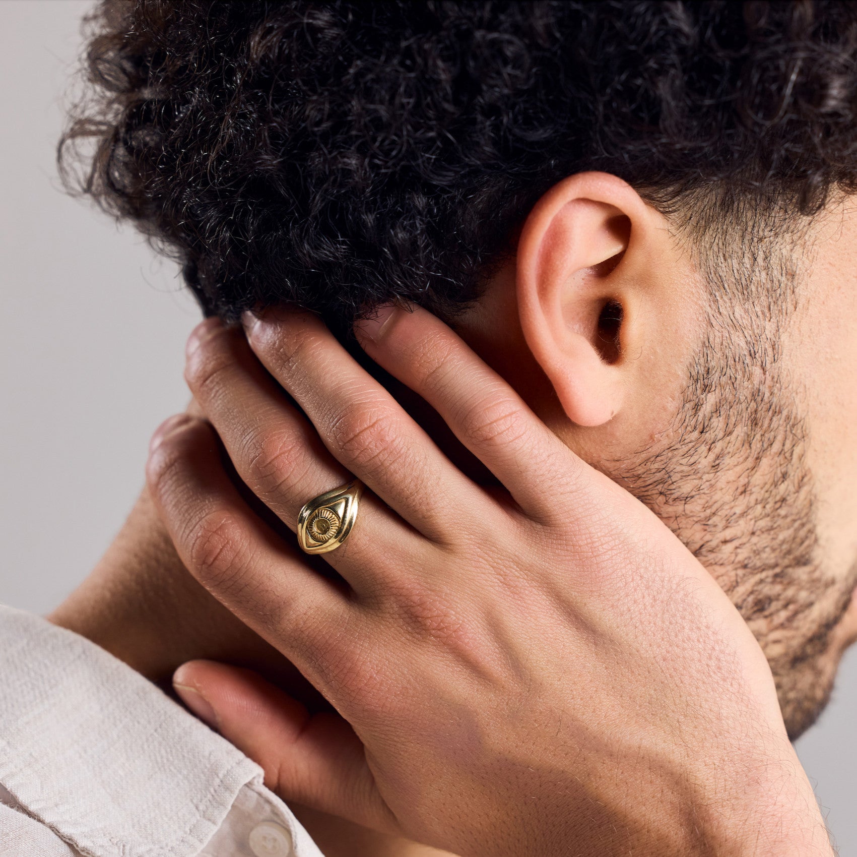 Talisman „Böser Blick“ Schutz Augen Ring – Handgemacht aus Messing in Gold - Nooe UG