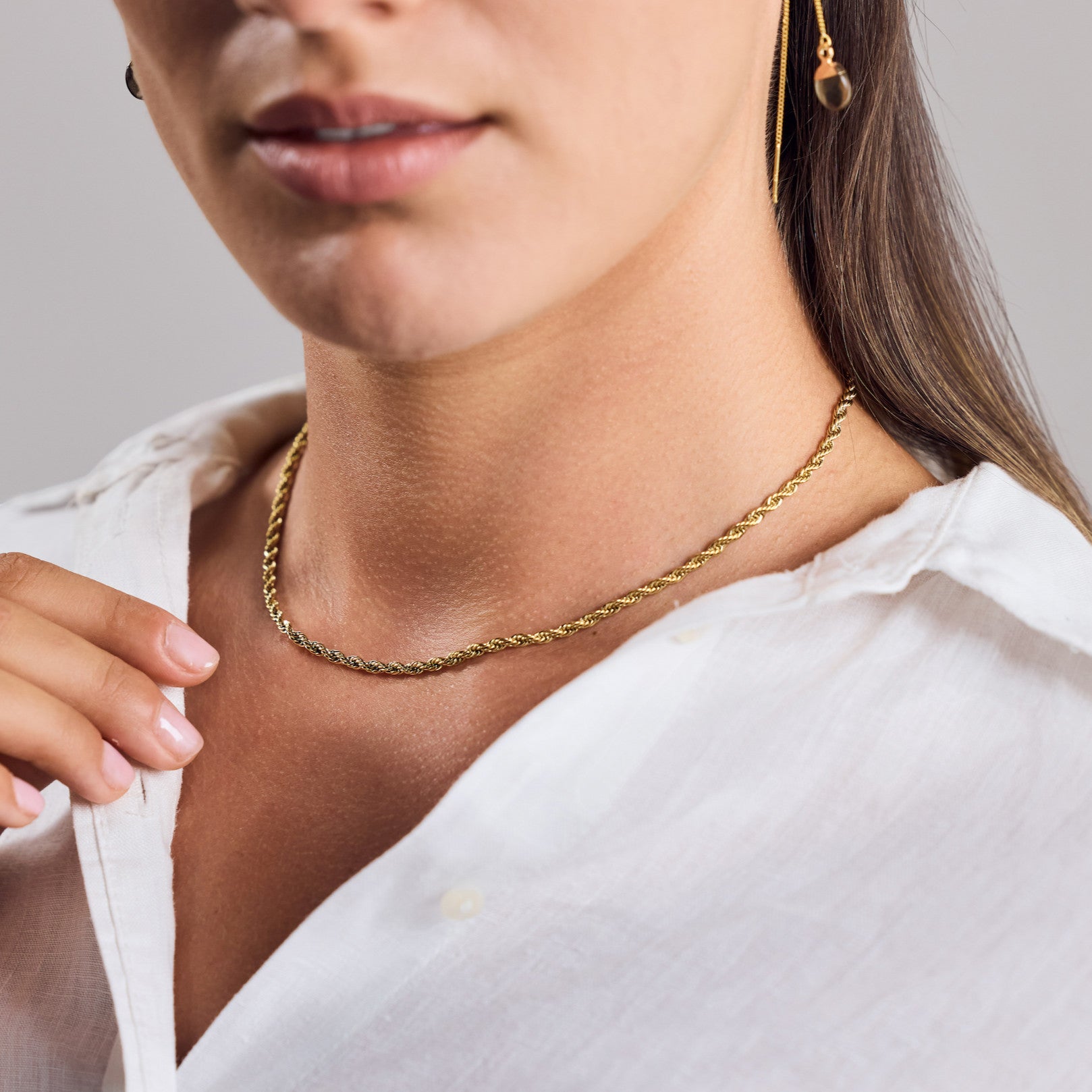 Twisted Seil Kette vergoldet dünn - Nooe UG