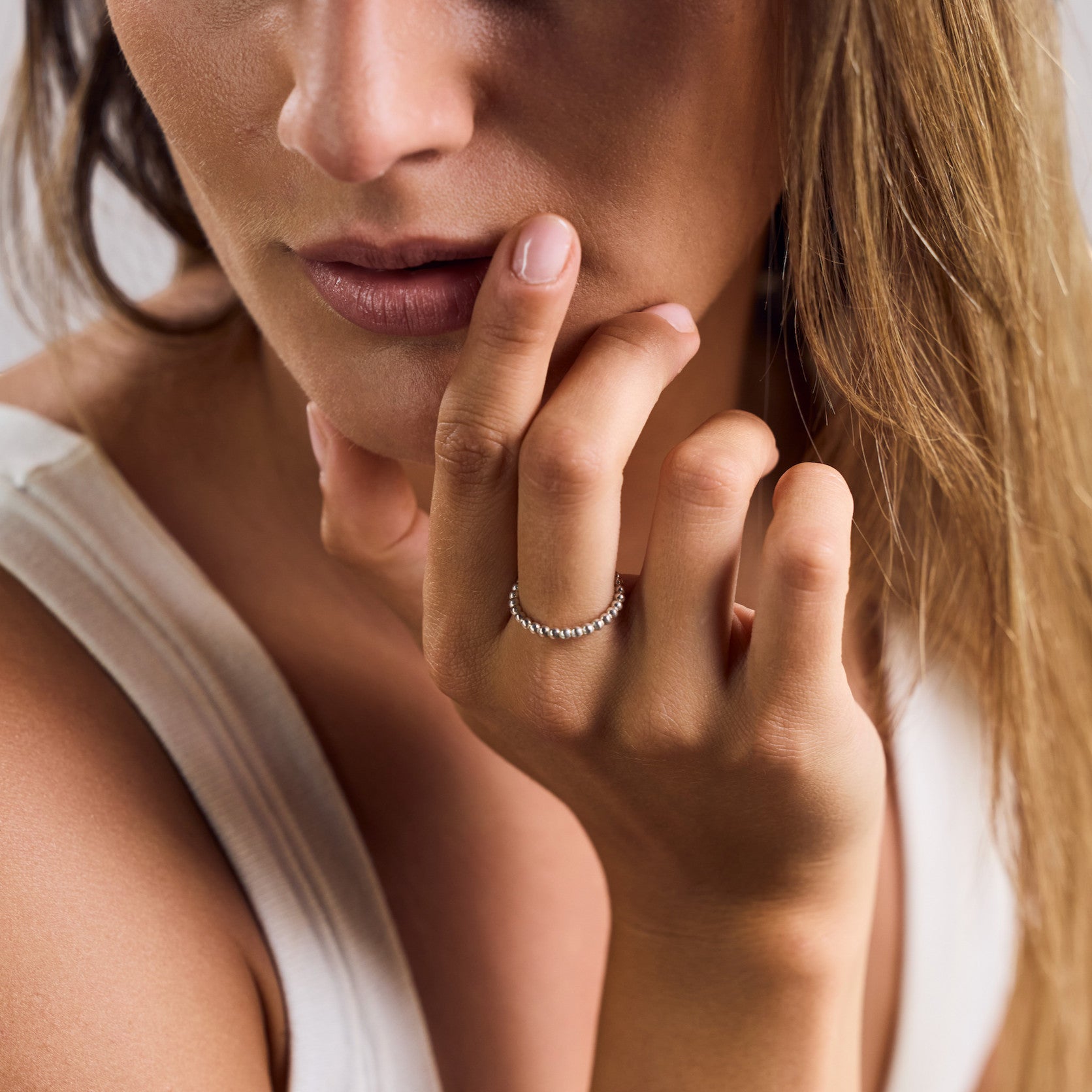 Kugelring aus 925 Sterling Silber - Stapelring aus Kugeln handgemacht - Nooe UG