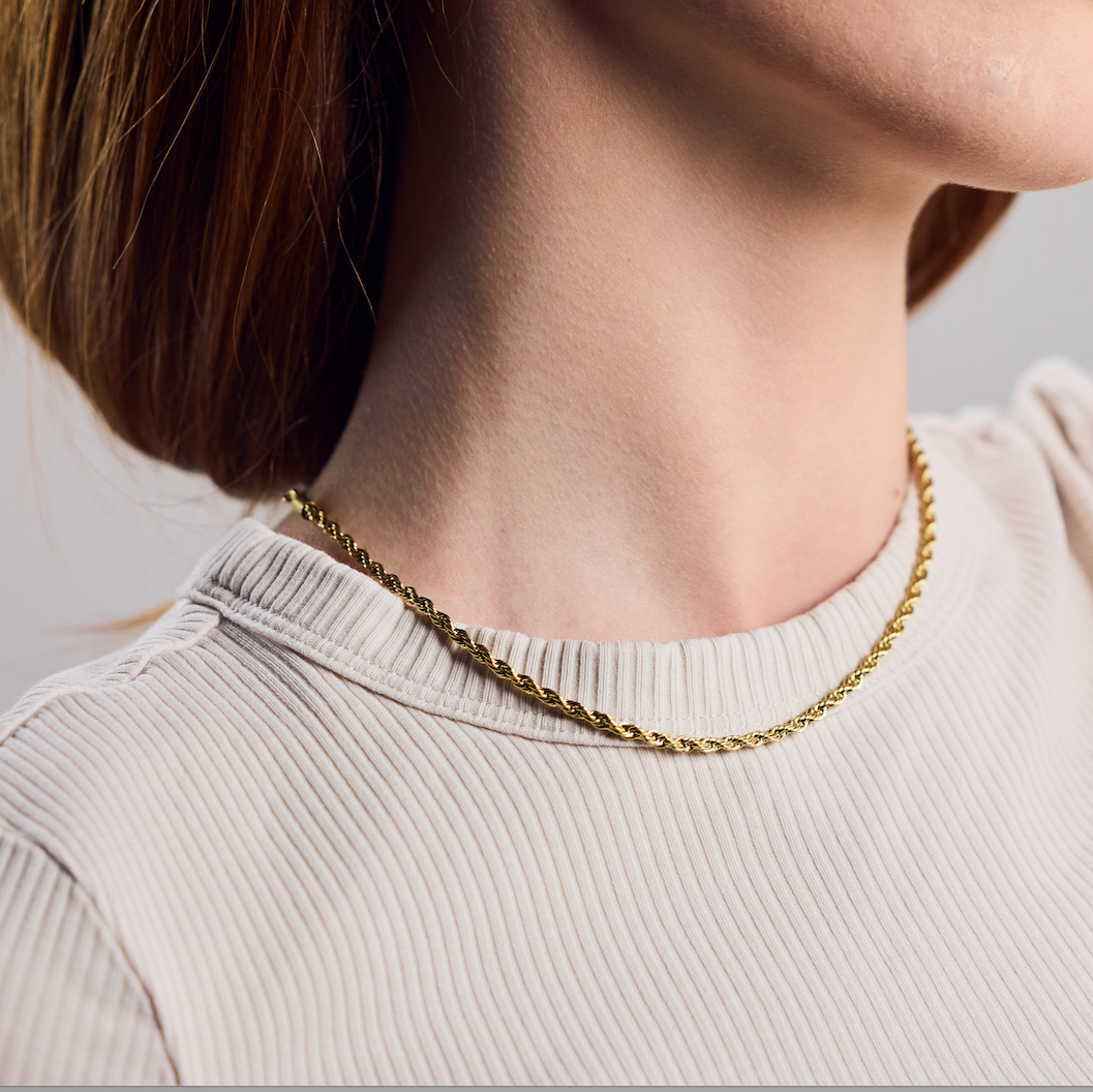 Twisted Seil Kette vergoldet dünn - Nooe UG