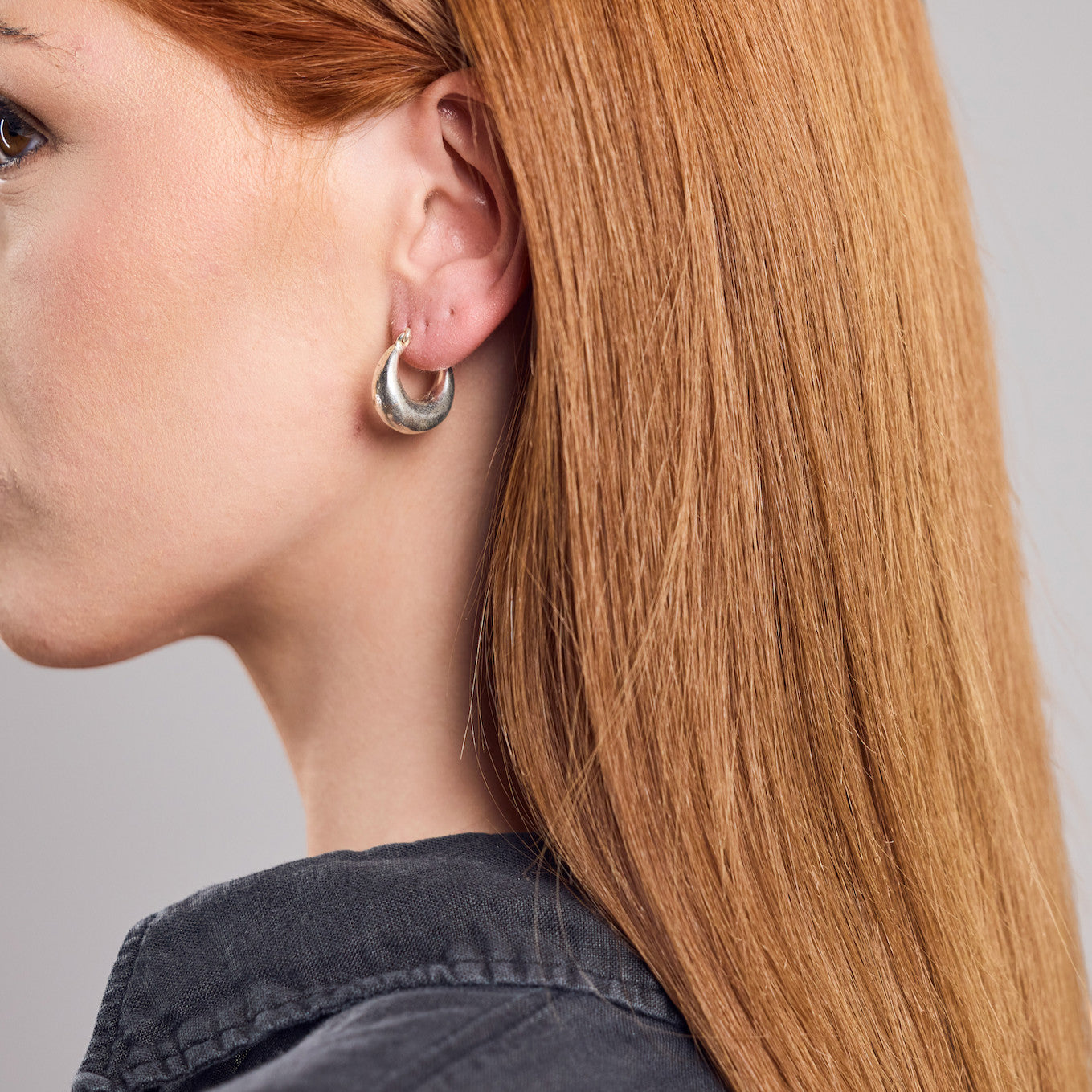 Chunky Creolen aus 925 Sterling Silber handgemacht in verschiedenen Größen - Nooe UG