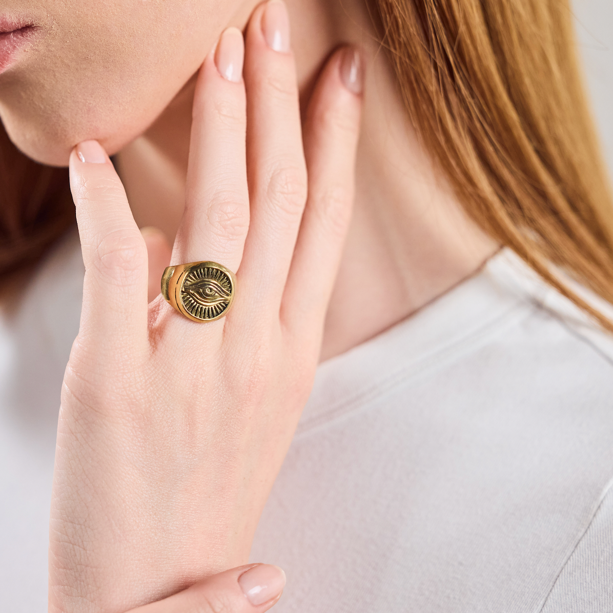 Horus Auge Böser Blick Schutzring - Siegelring gold Talisman - Nooe UG
