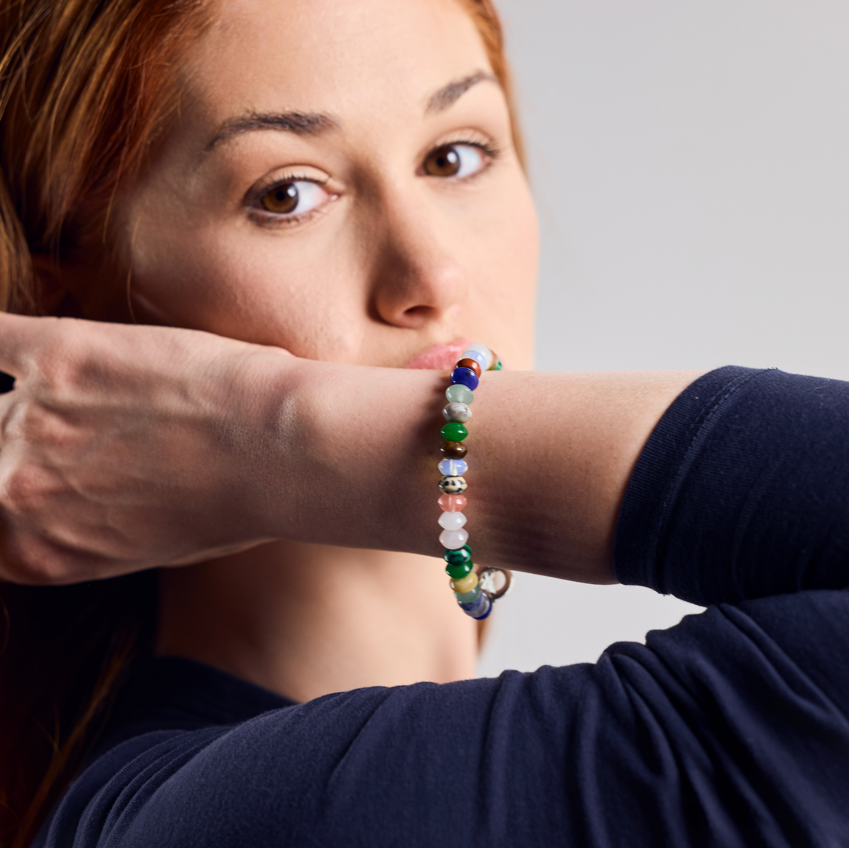 Armband aus Natürlichen Edelsteinen mit Großem 925 Sterling Silber Verschluss – Handgefertigt - Nooe UG