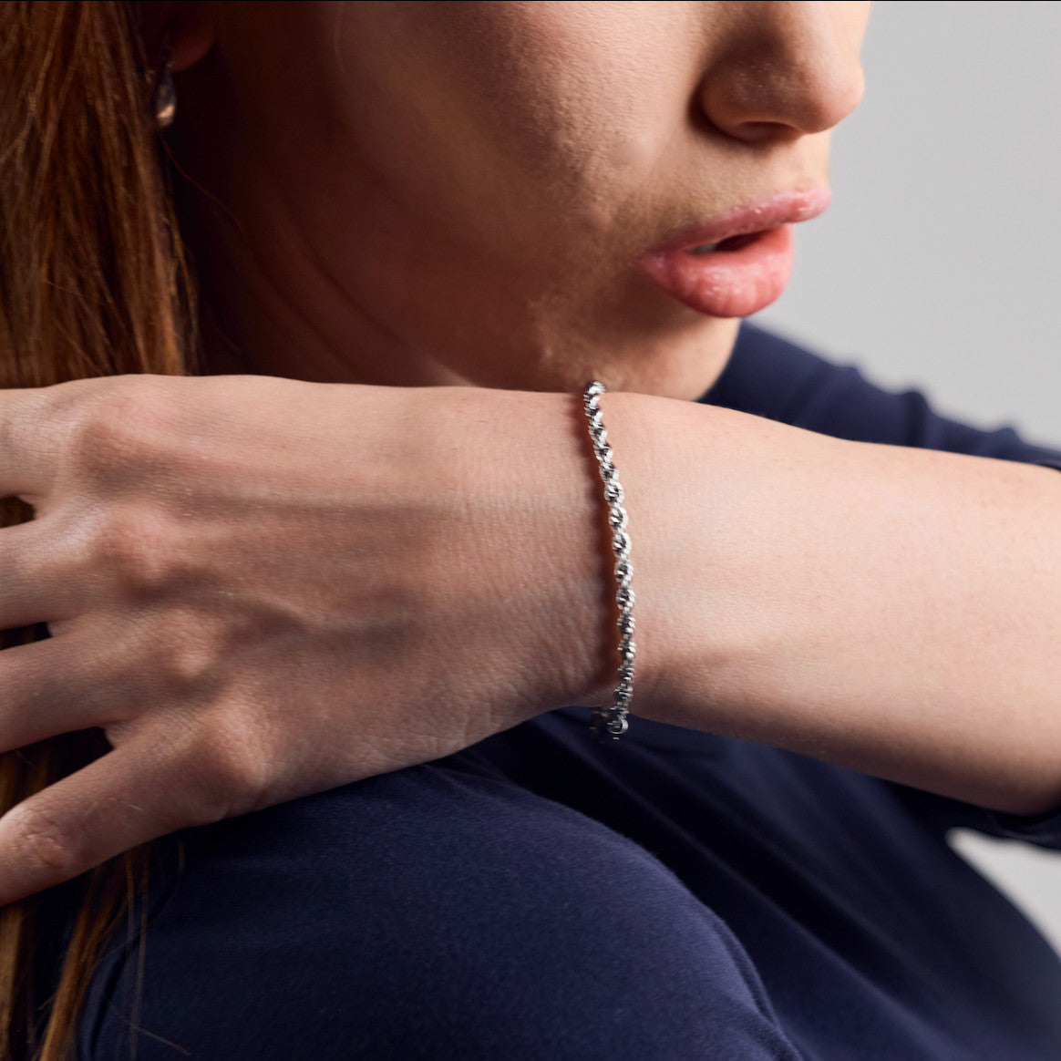 Zartes Seil-Armband aus Edelstahl, silber - Nooe UG