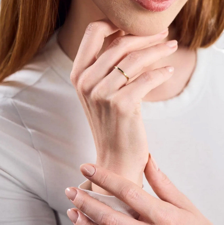 Zierlicher, zarter, dünner Ring aus Messing handgemacht gold - Nooe UG