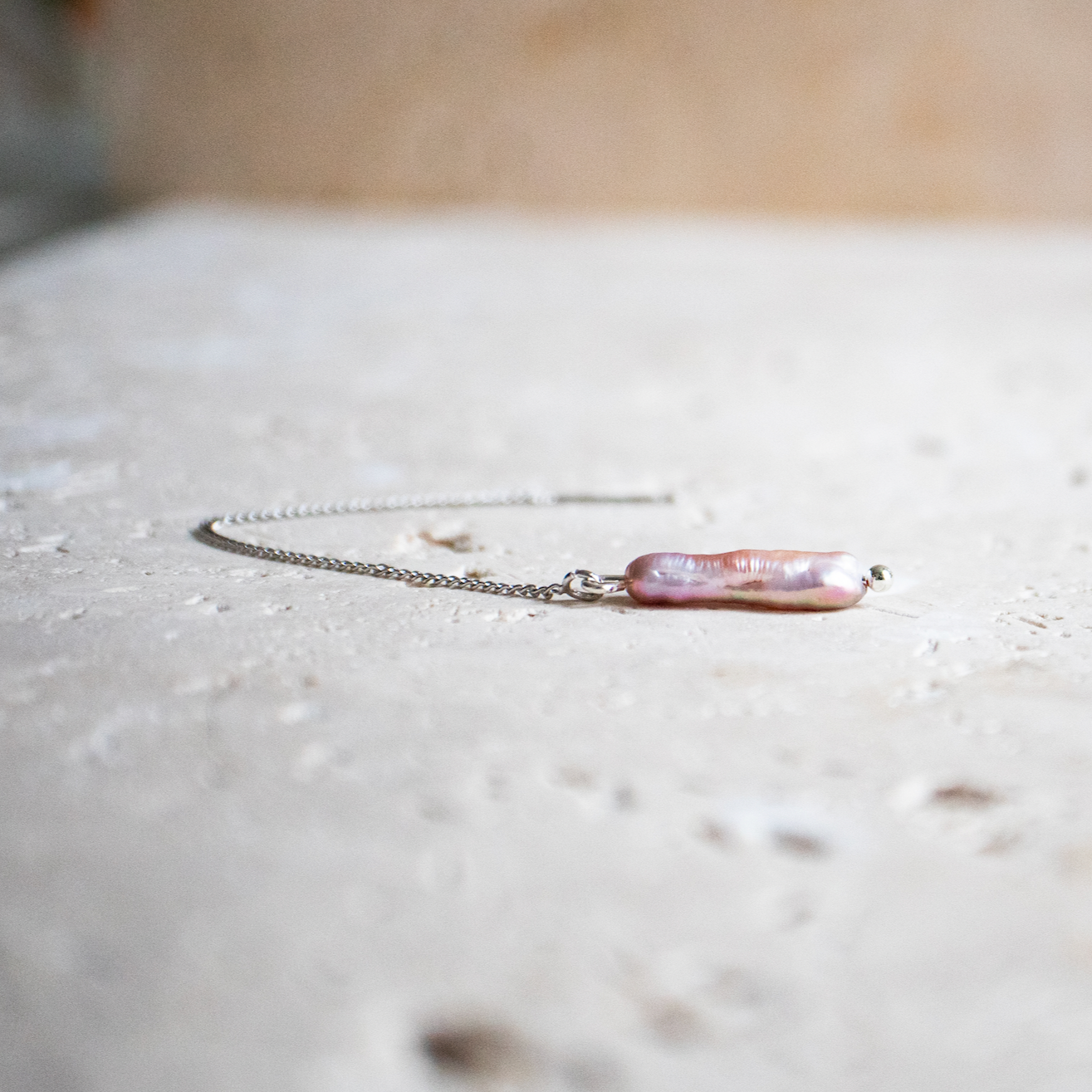 Einfädler Ohrring lange Süßwasserperle Perle rosa gold vergoldet oder 925 Sterling Silber / Threader Ohrringe - Nooe UG