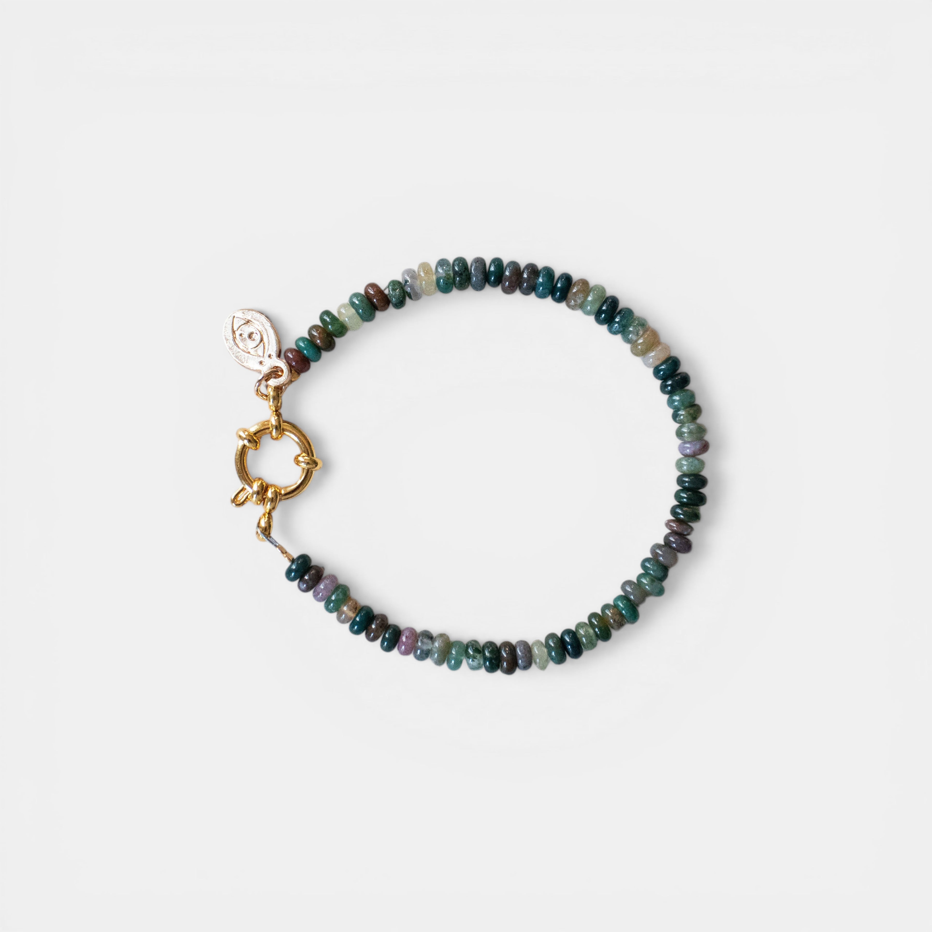Regenbogen-Armband Grün – Handgefertigt aus Indischem Achat, vergoldet oder in 925 Sterling Silber - Nooe UG