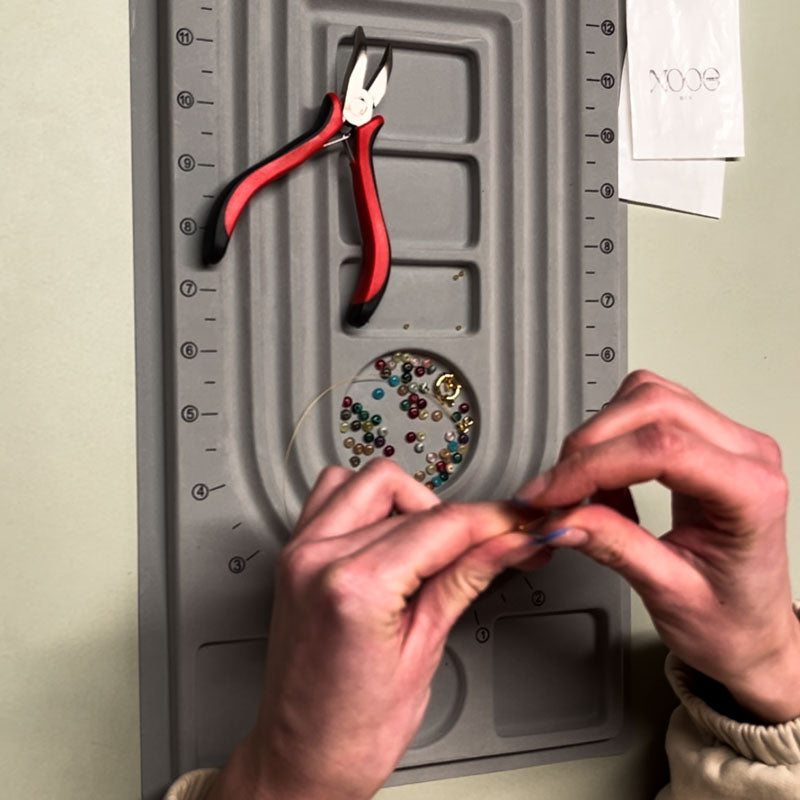 DIY Set: Buntes Perlenarmband aus Edelsteinen mit Federringverschluss in gold oder silber - NooeBerlin