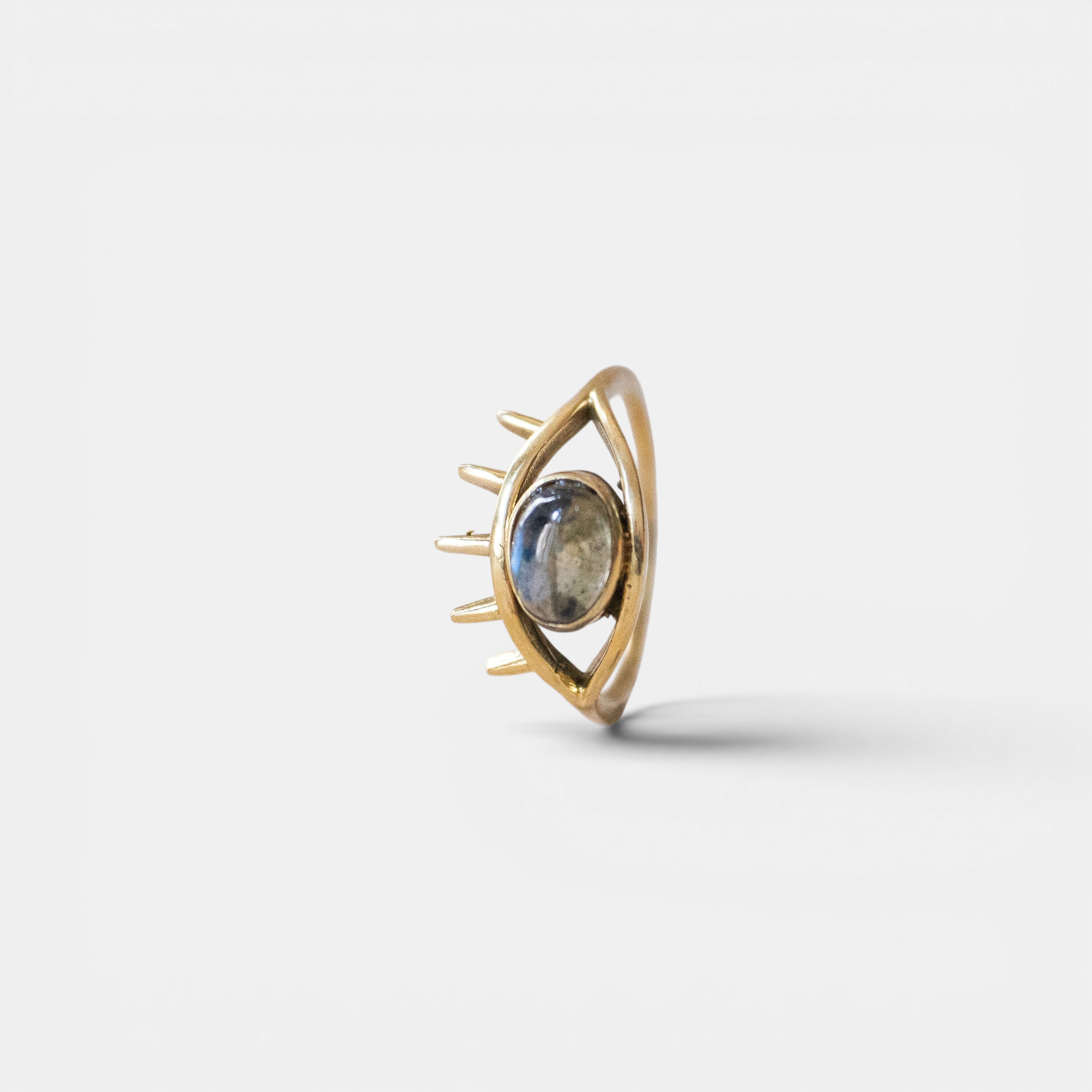 Ring mit ovalem Labradorit, Auge, Schutz Talisman Augenring gold, handgemacht evil eye - Nooe UG