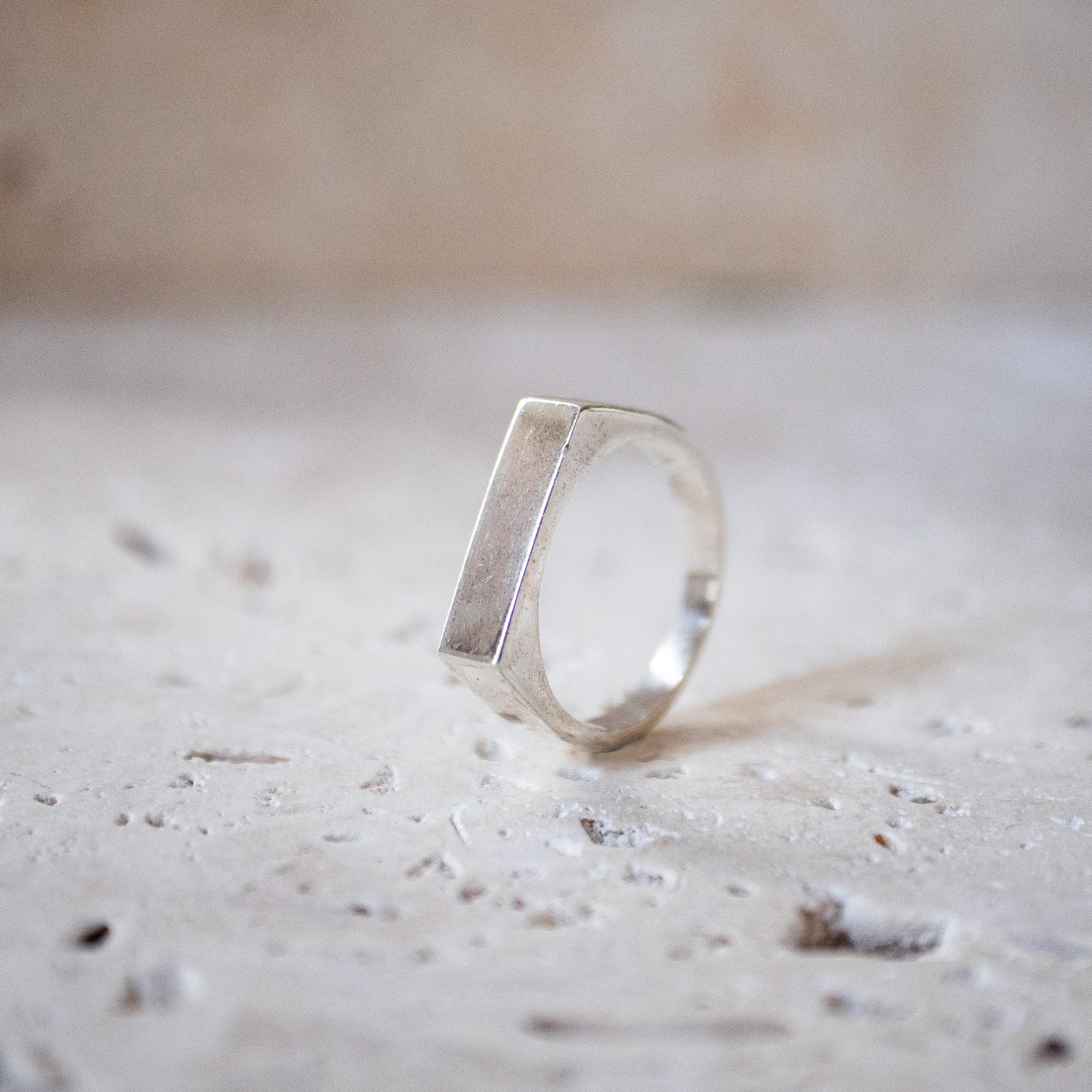 Riegel Bar Siegelring aus 925 Sterling Silber handgemacht - Nooe UG
