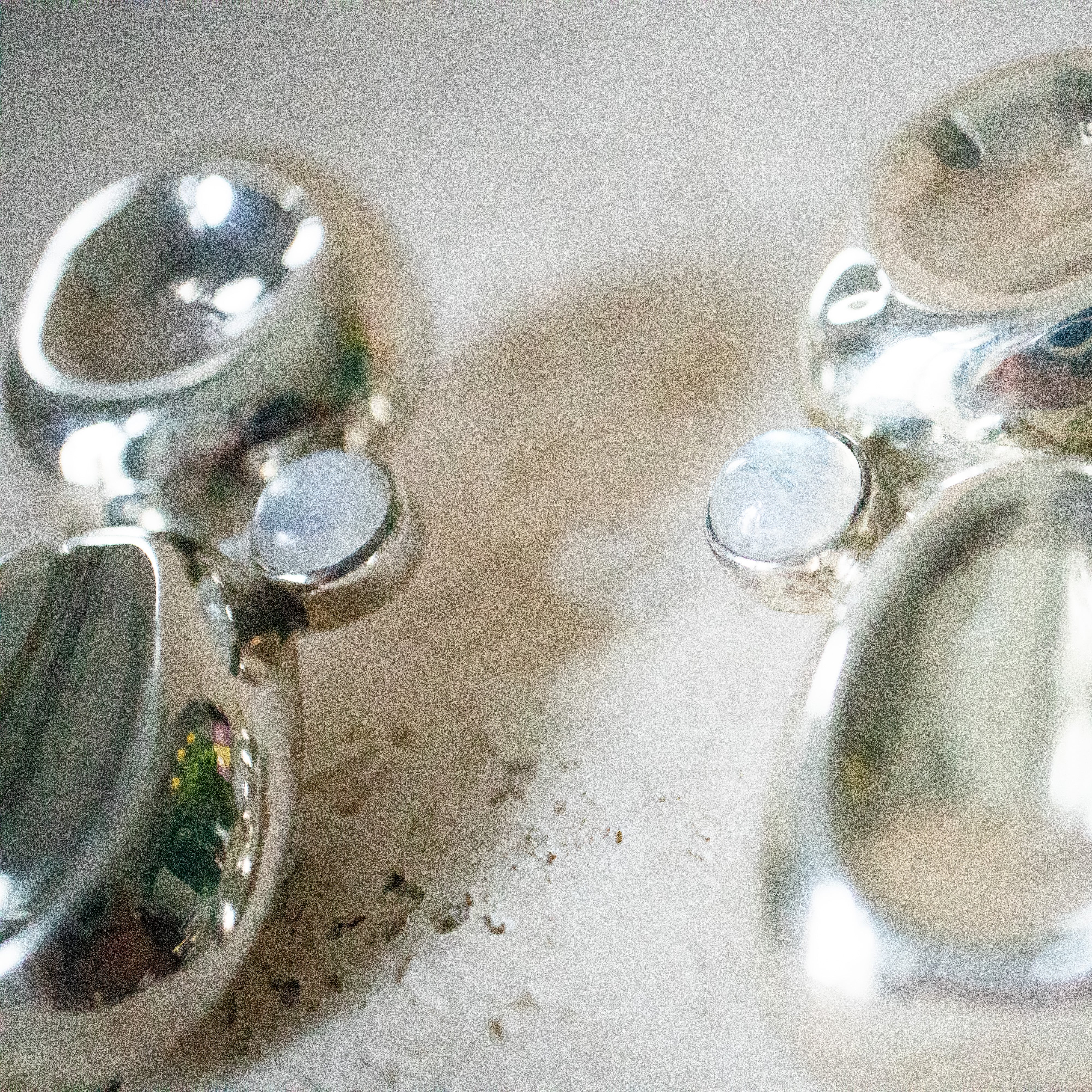2025 Bali Große Chunky Ohrringe aus 925 Sterling Silber mit Regenbogen Mondstein - Nooe UG