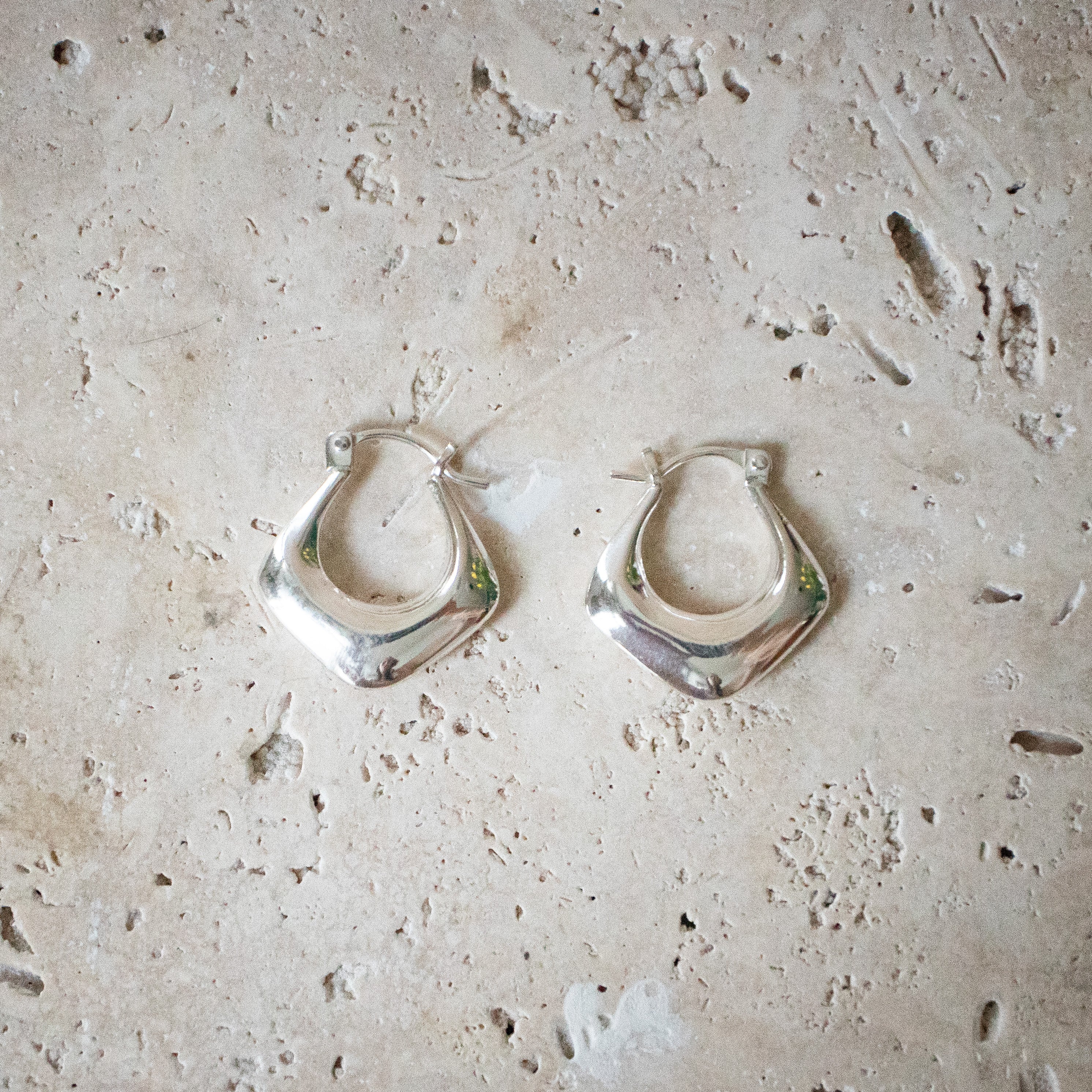Chunky Creolen eckig Ohrringe aus 925 Sterling Silber - Nooe UG