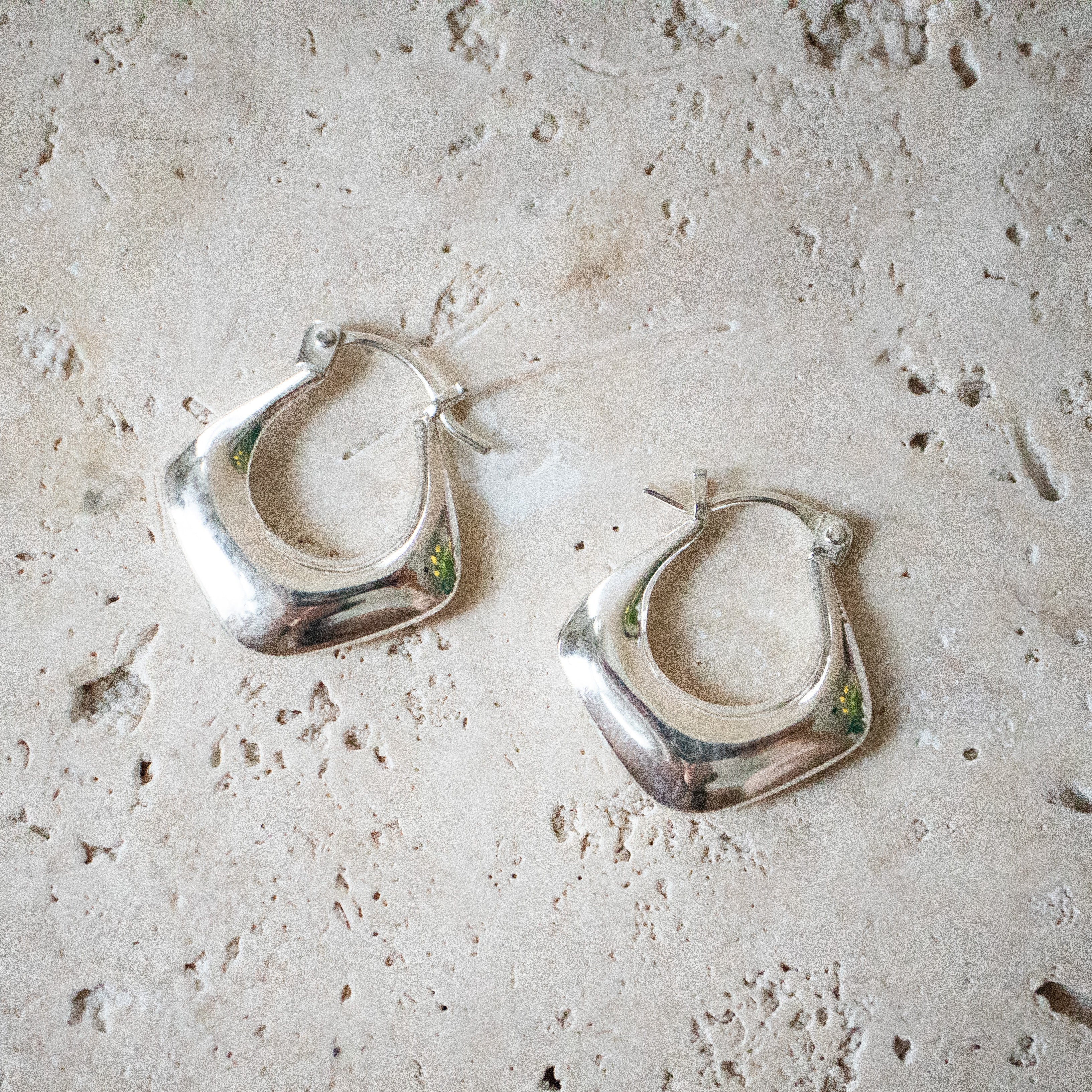 Chunky Creolen eckig Ohrringe aus 925 Sterling Silber - Nooe UG