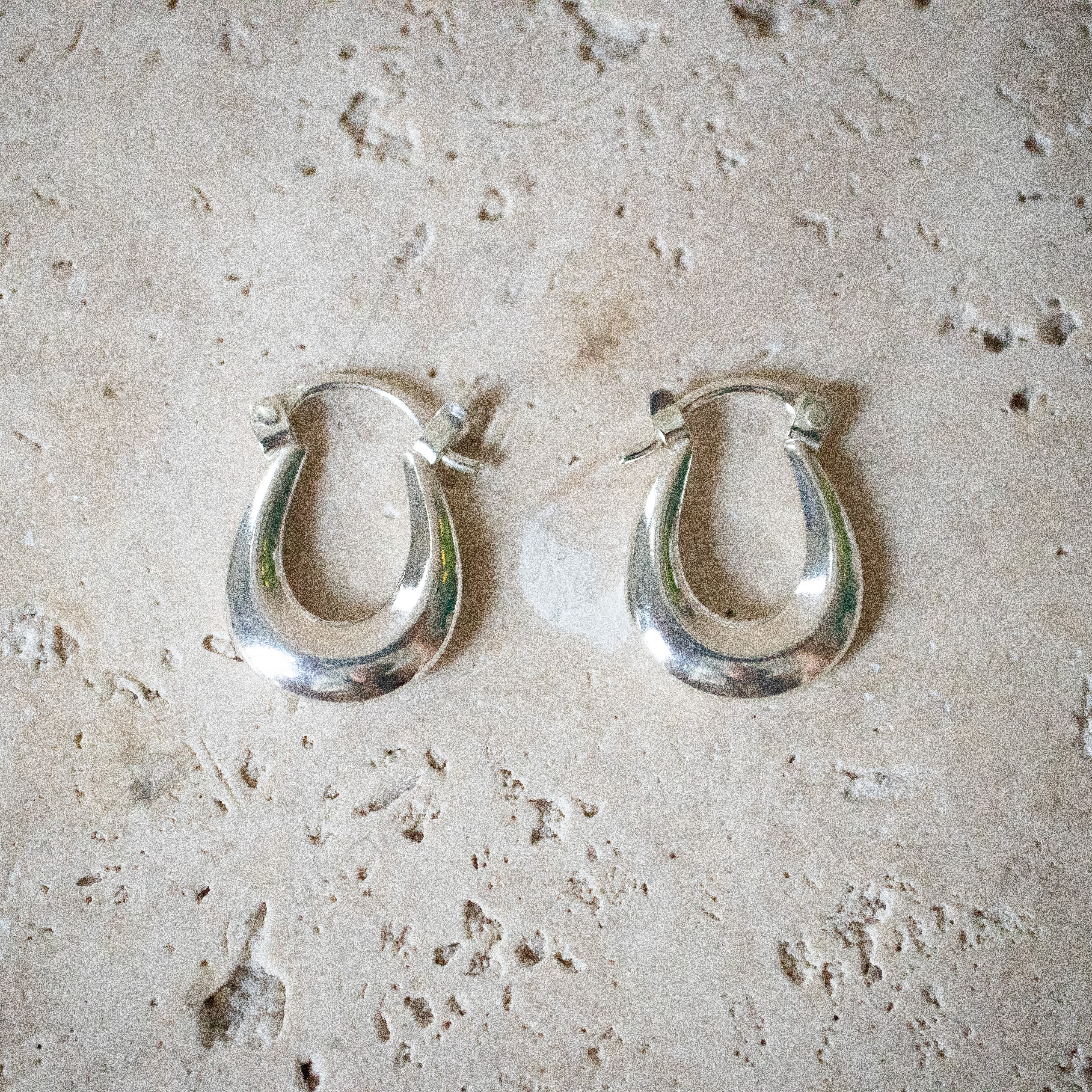 Kleine Chunky Creolen - ovale Ohrringe aus 925 Sterling Silber - Nooe UG