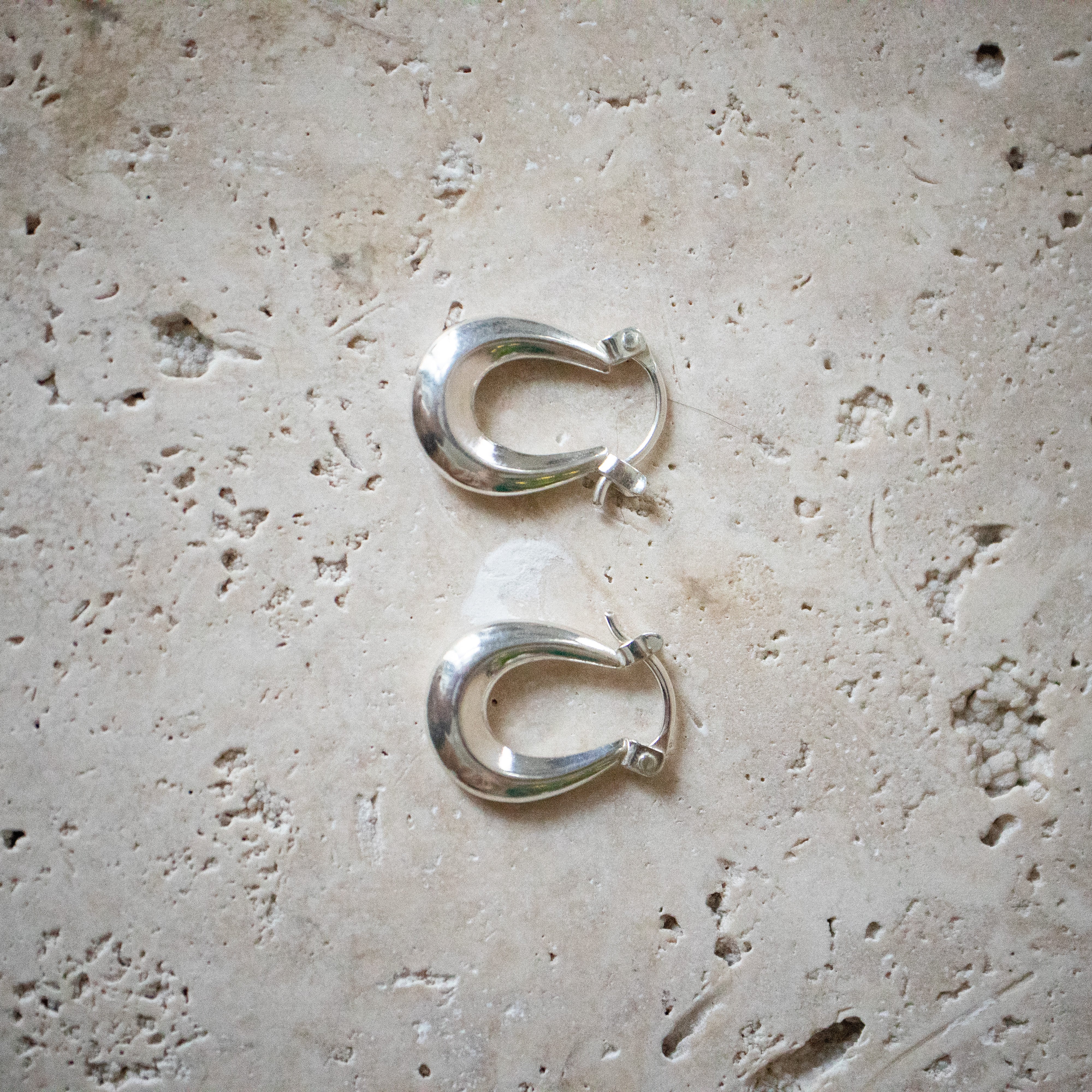 Kleine Chunky Creolen - ovale Ohrringe aus 925 Sterling Silber - Nooe UG