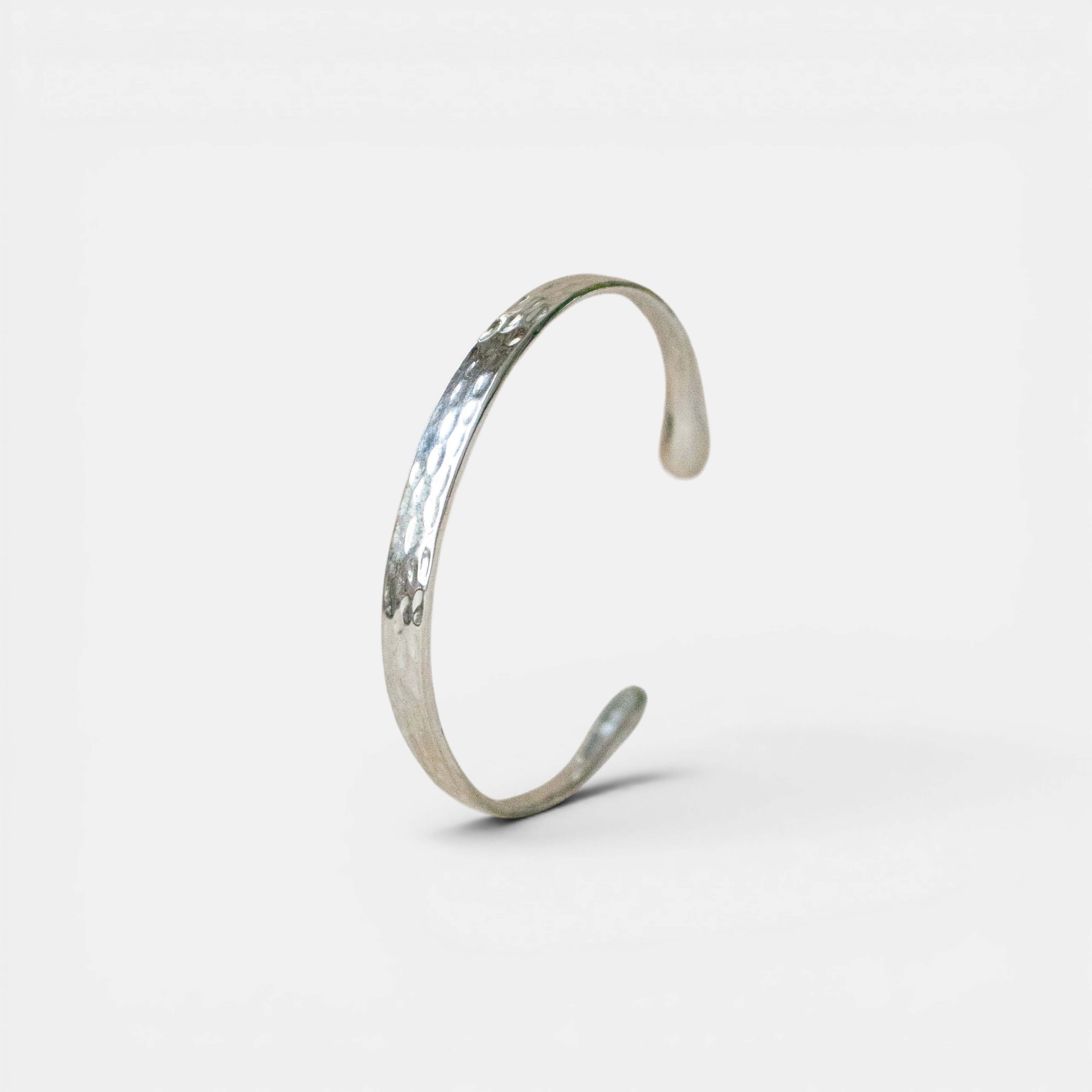 Breiter Armreif gehämmert 925 Sterling Silber verstellbar arm cuff - Nooe UG