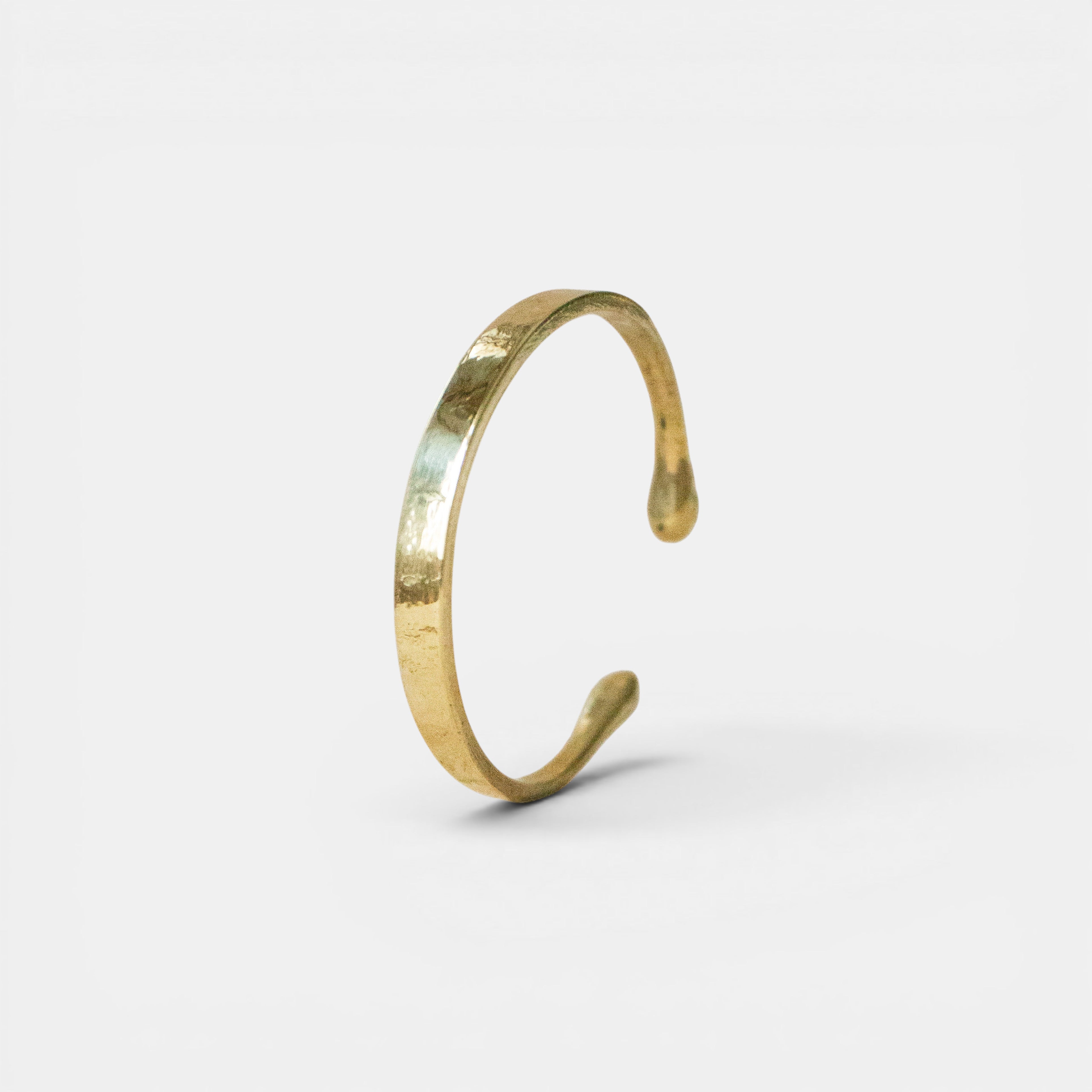 Breiter Armreif offen handgemacht gold - arm cuff - Nooe UG