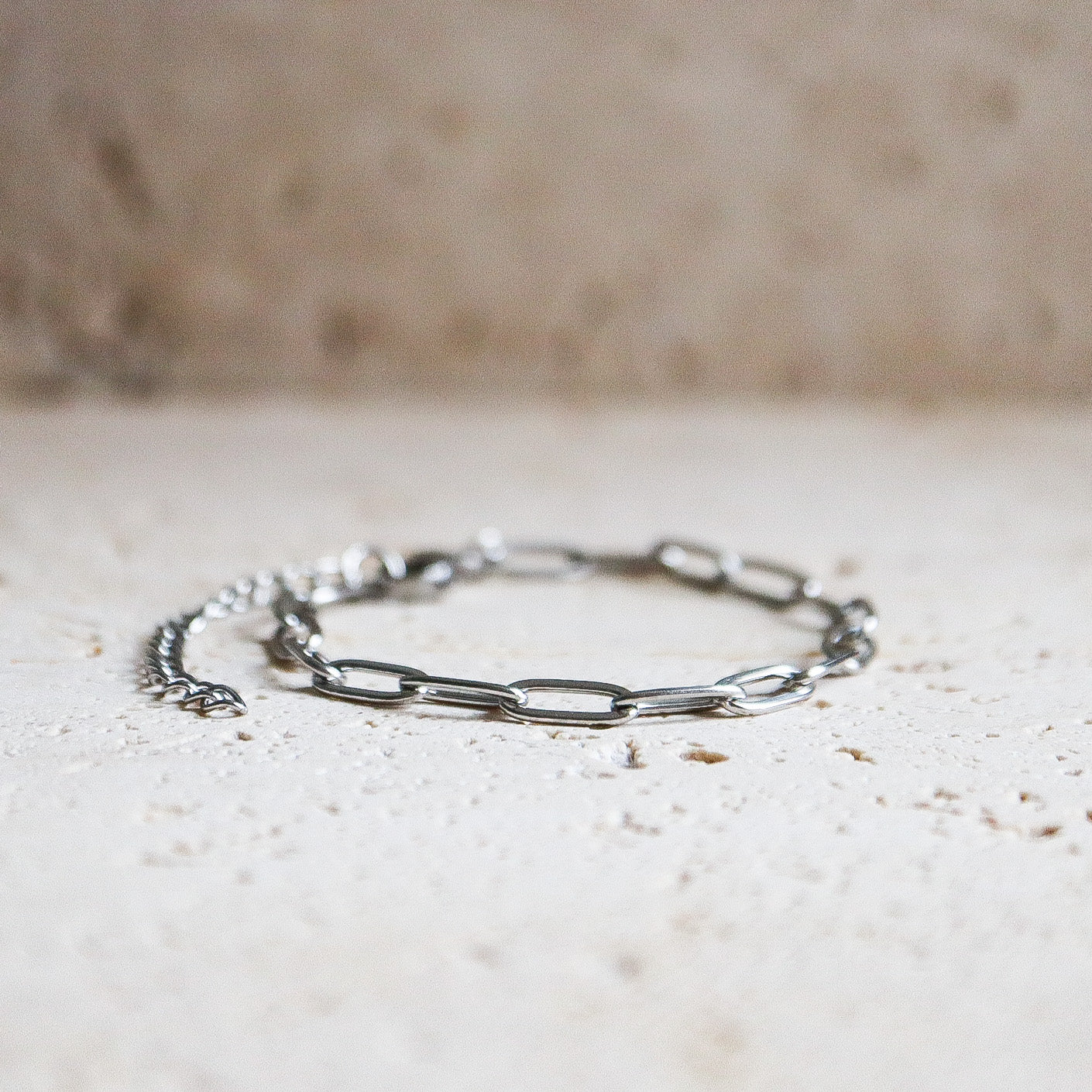 Paperclip Armband aus Edelstahl, silber