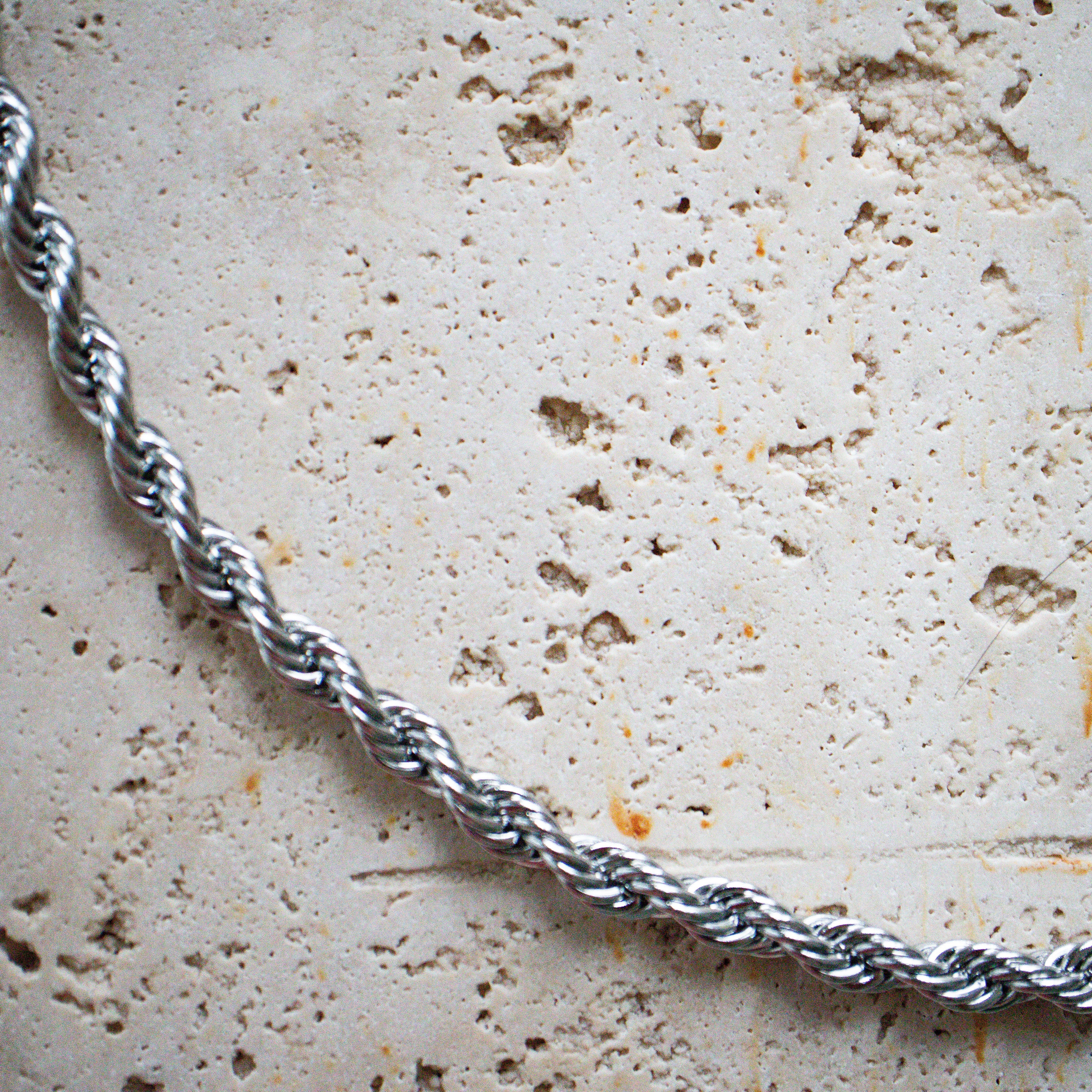 Handgefertigte breite Edelstahl Seil-Kette in Silber – Zeitloser Look - Nooe UG