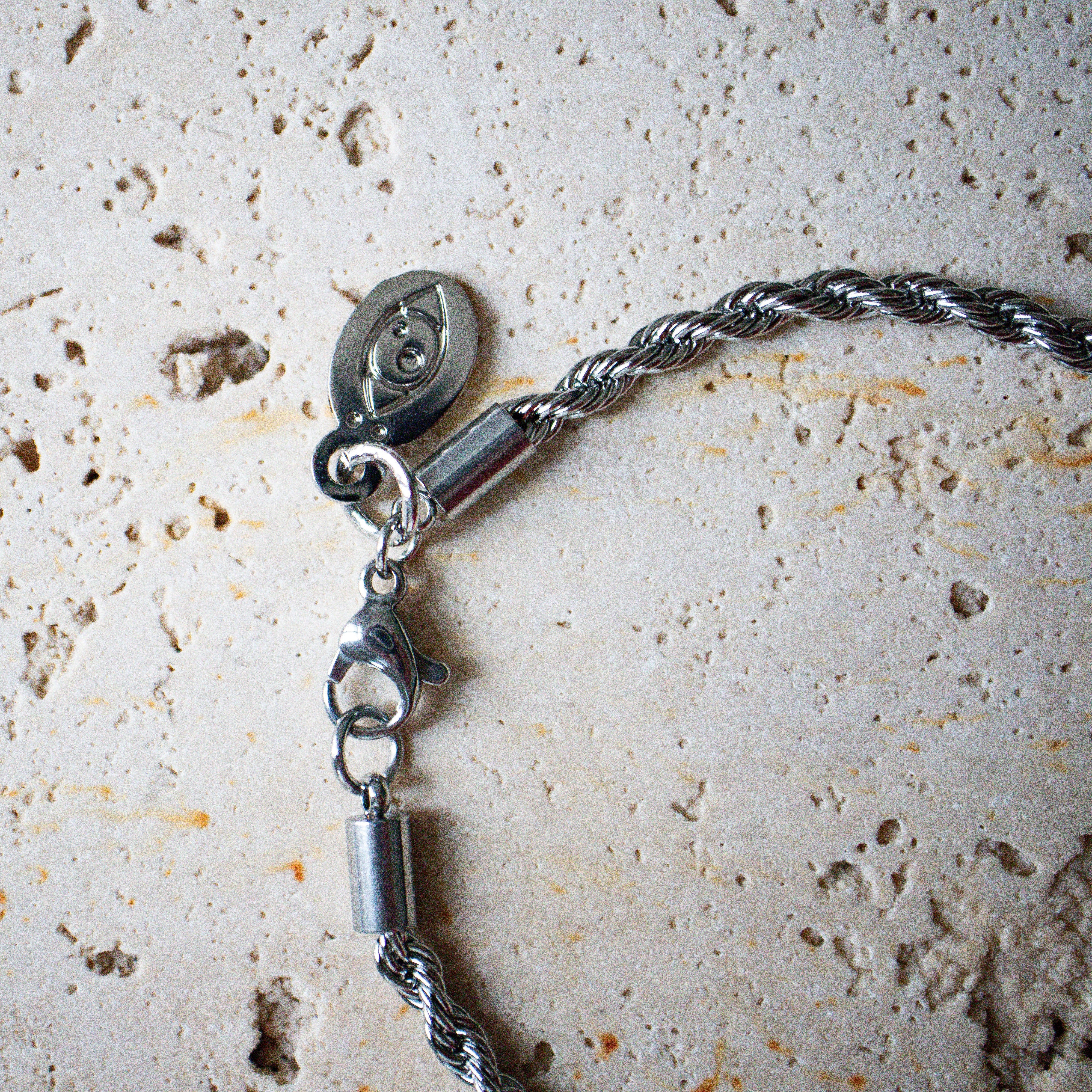 Zartes Seil-Armband aus Edelstahl, silber - Nooe UG