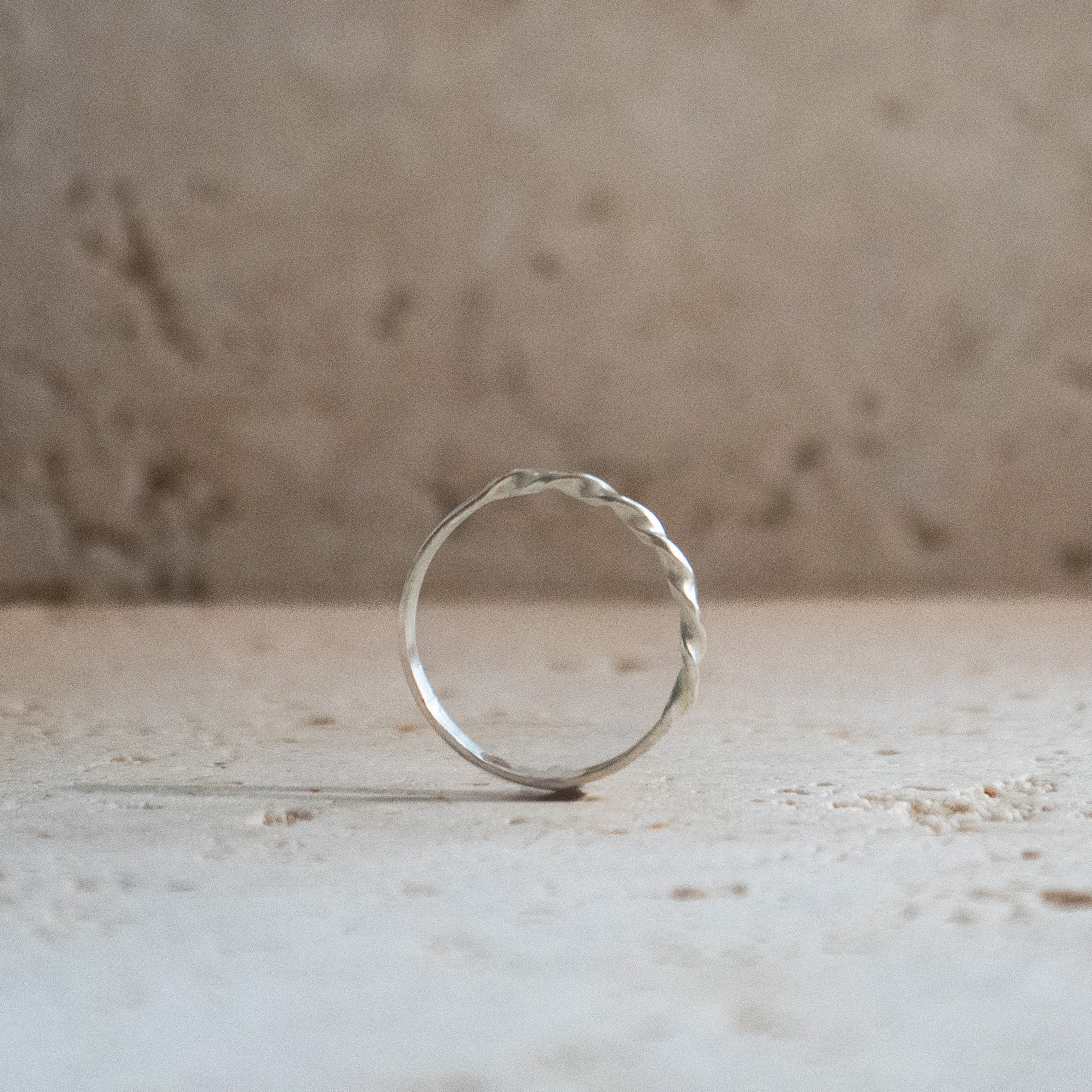 Fine twisted ring handmade from 925 sterling silver