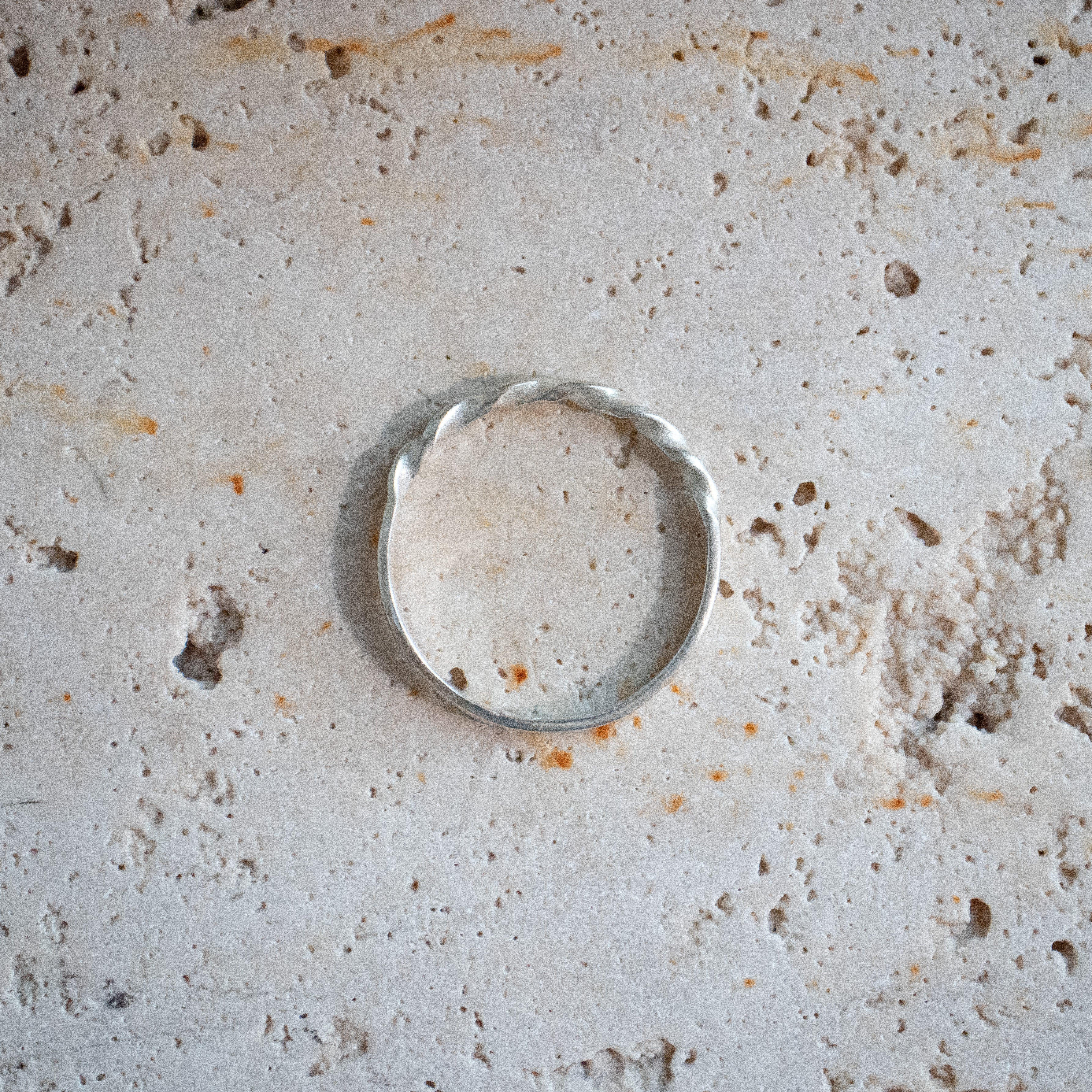 Fine twisted ring handmade from 925 sterling silver