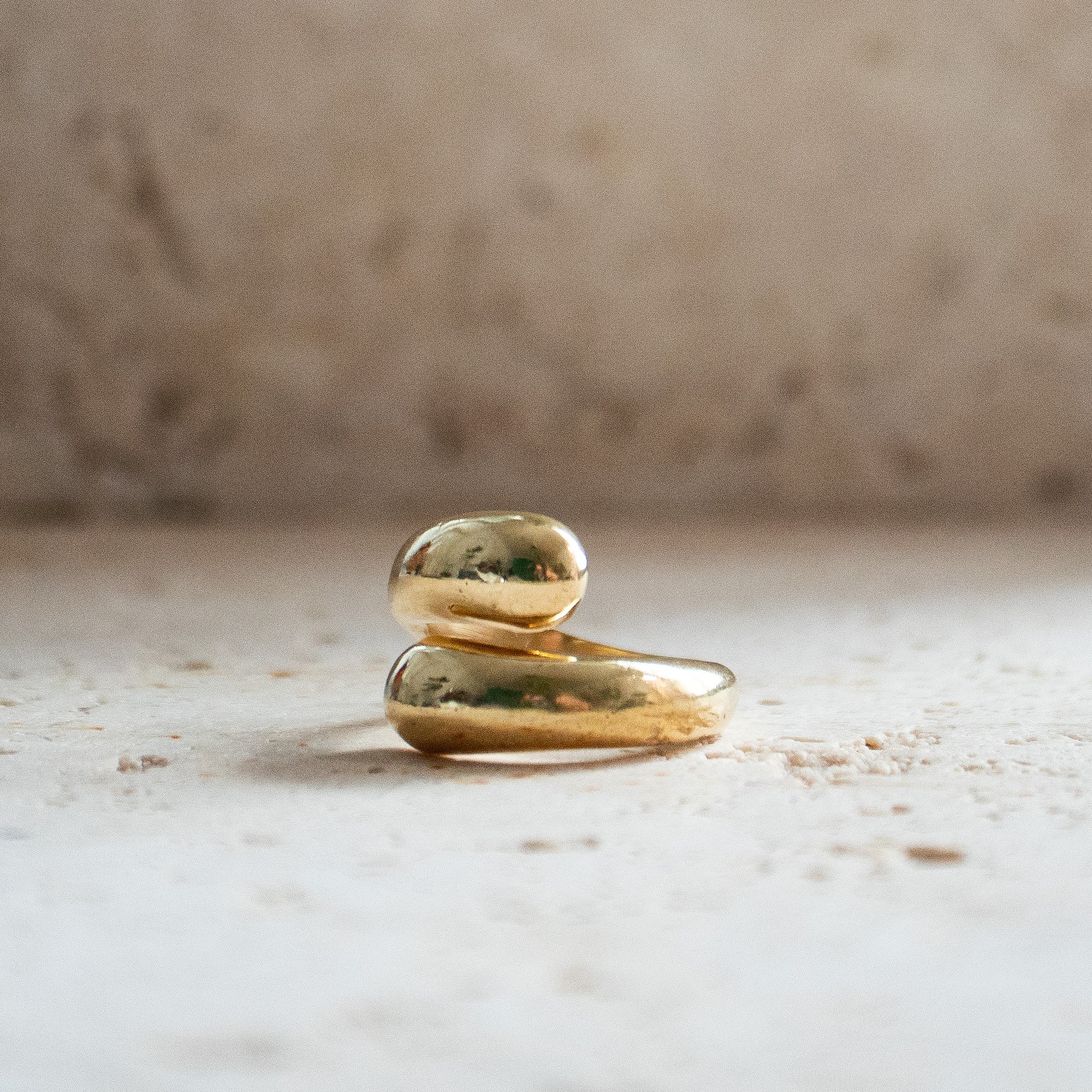 Offener chunky Ring doppelt größenverstellbar gold