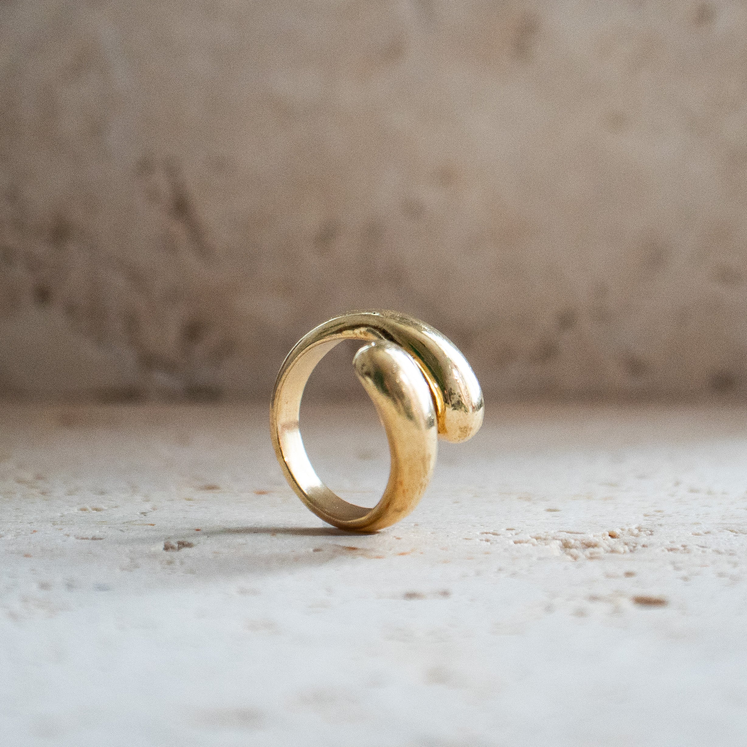 Offener chunky Ring doppelt größenverstellbar gold