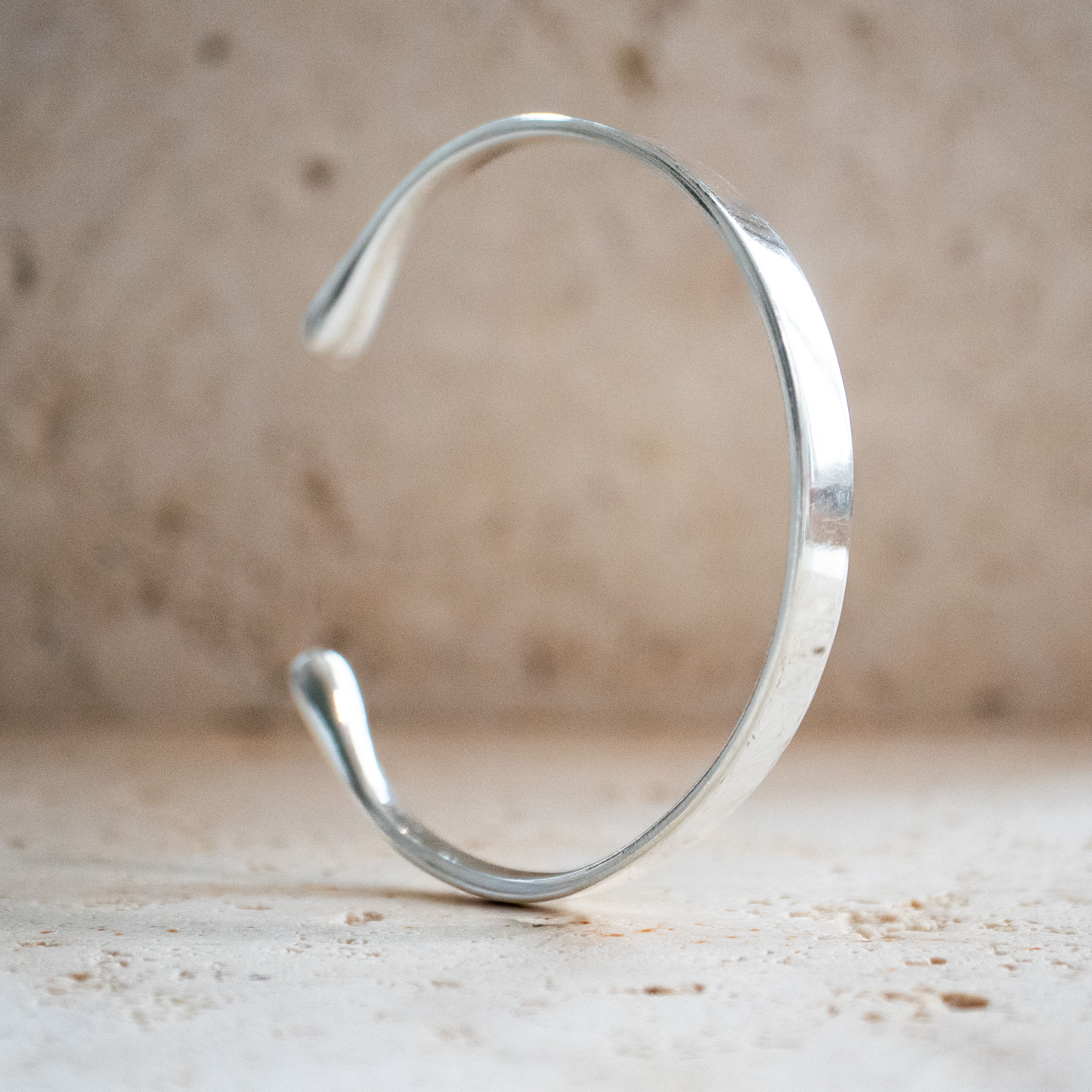 Wide bangle 925 sterling silver adjustable arm cuff