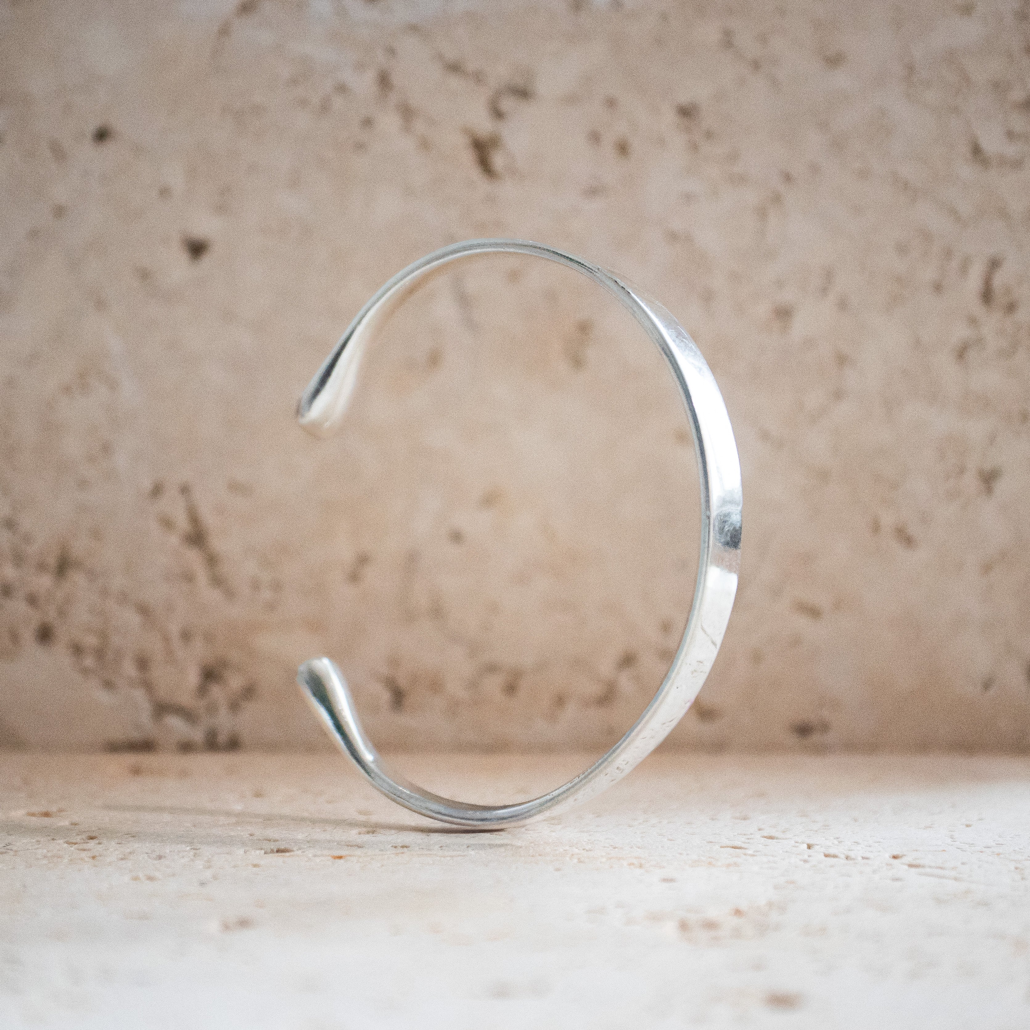 Wide bangle 925 sterling silver adjustable arm cuff