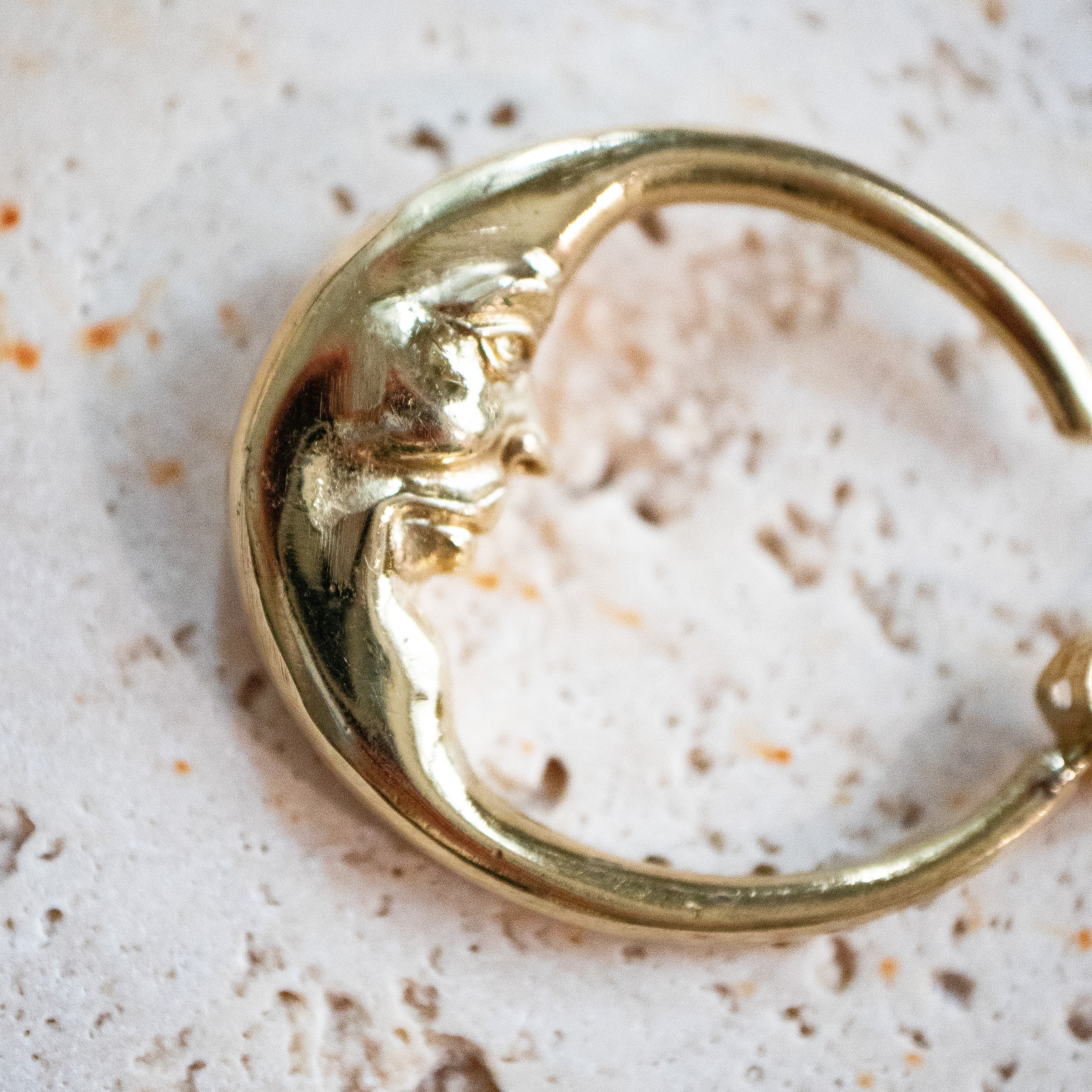 Mond Creolen 3 cm gold handgemacht - Ohrringe Halbmond - Nooe UG