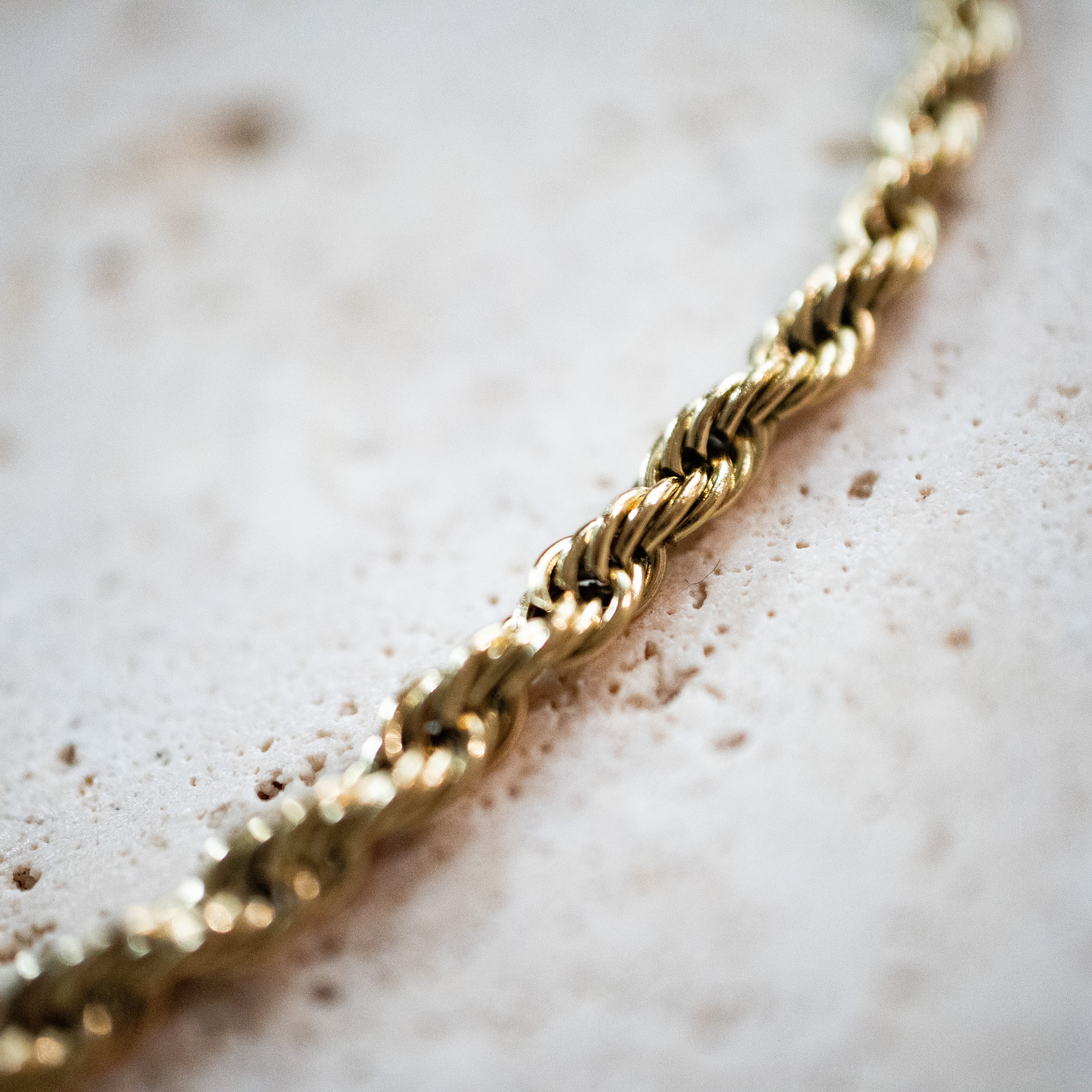 Twisted Seil Kette vergoldet dünn
