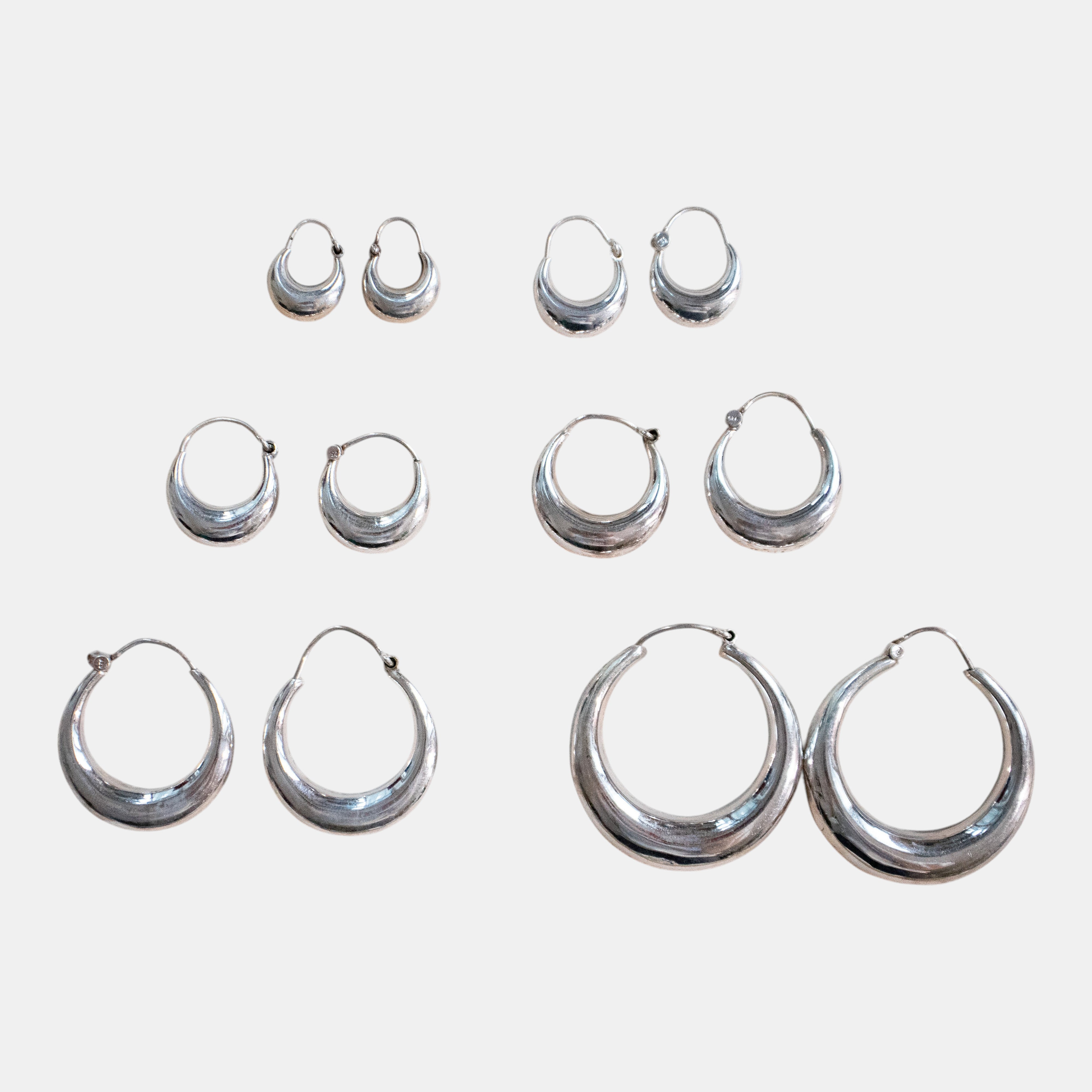 Chunky Creolen aus 925 Sterling Silber handgemacht in verschiedenen Größen - Nooe UG