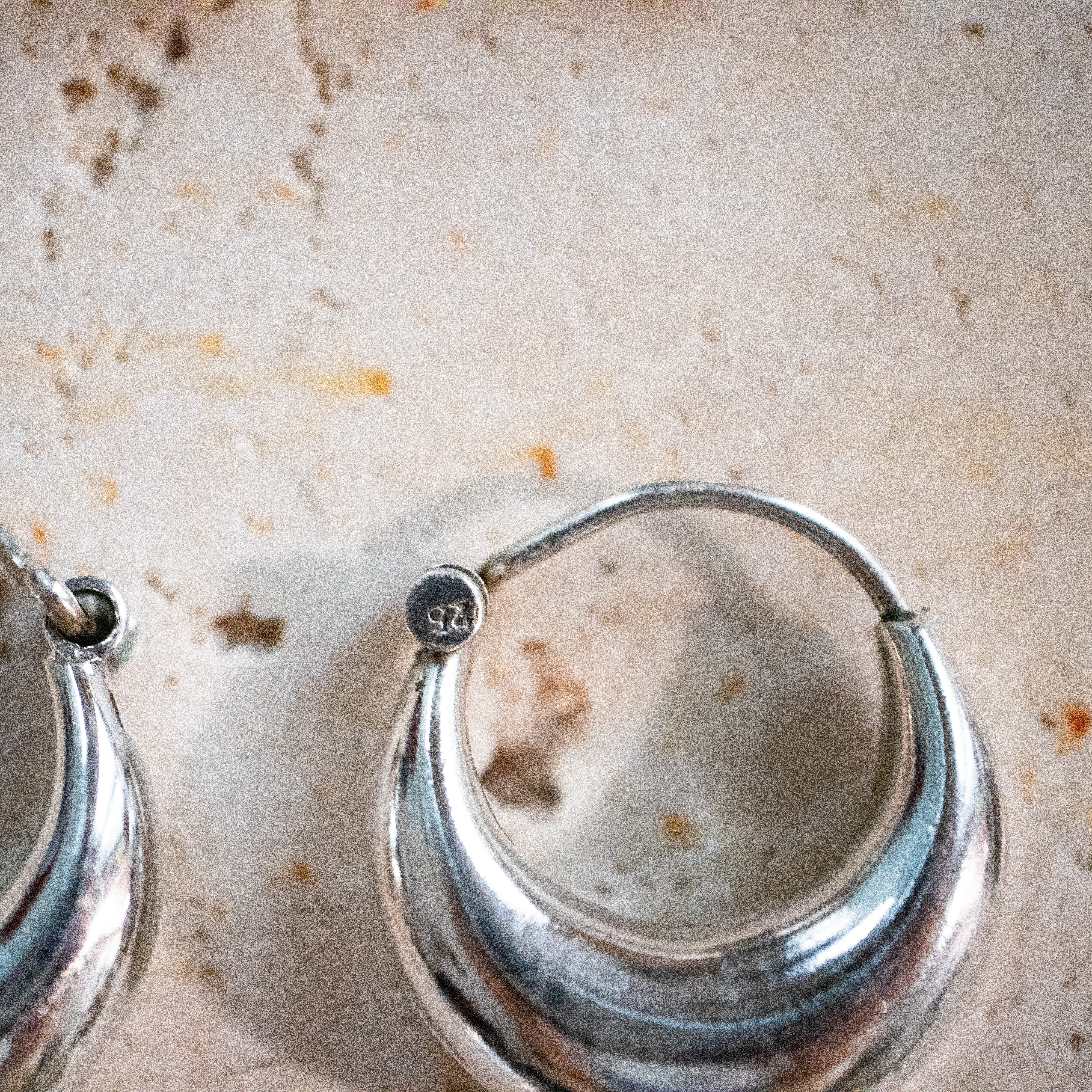 Chunky Creolen aus 925 Sterling Silber handgemacht in verschiedenen Größen