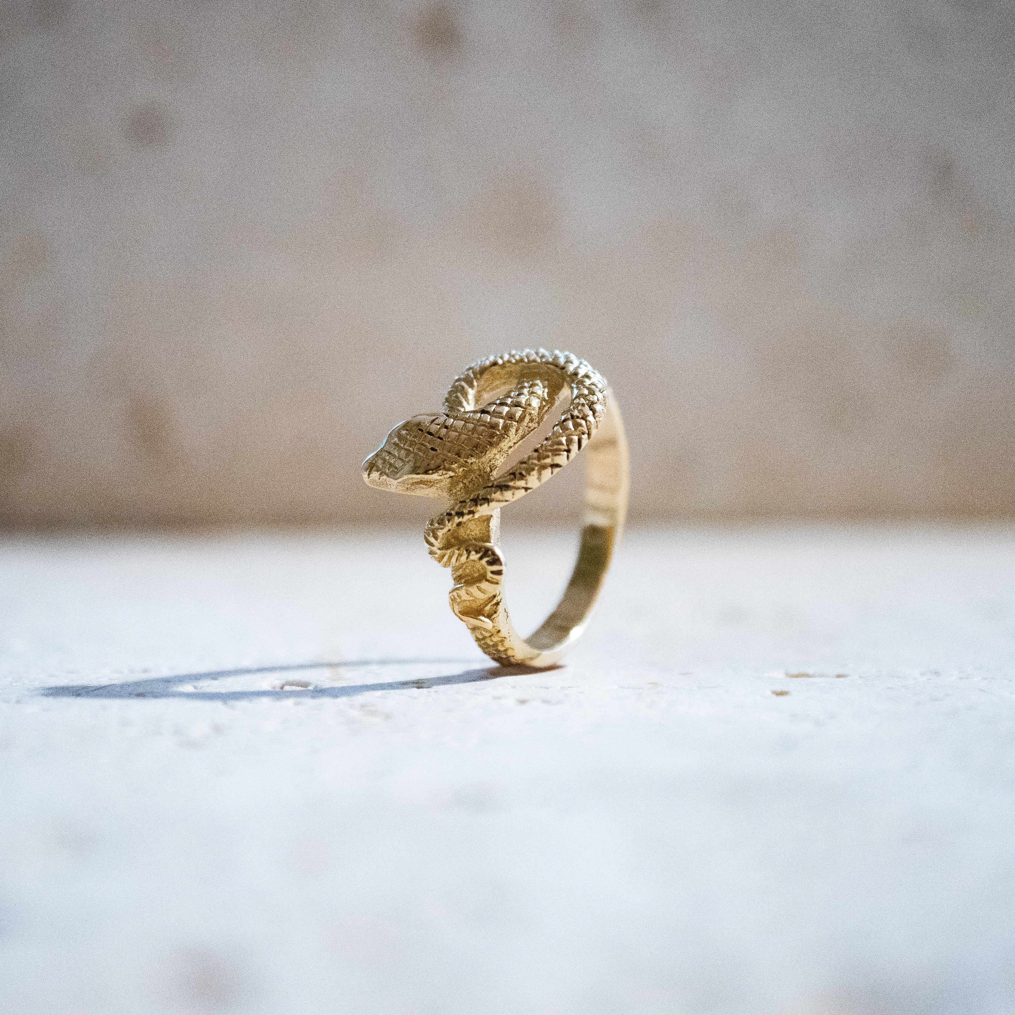 Gewundener Schlangen Ring – Handgemacht aus Messing