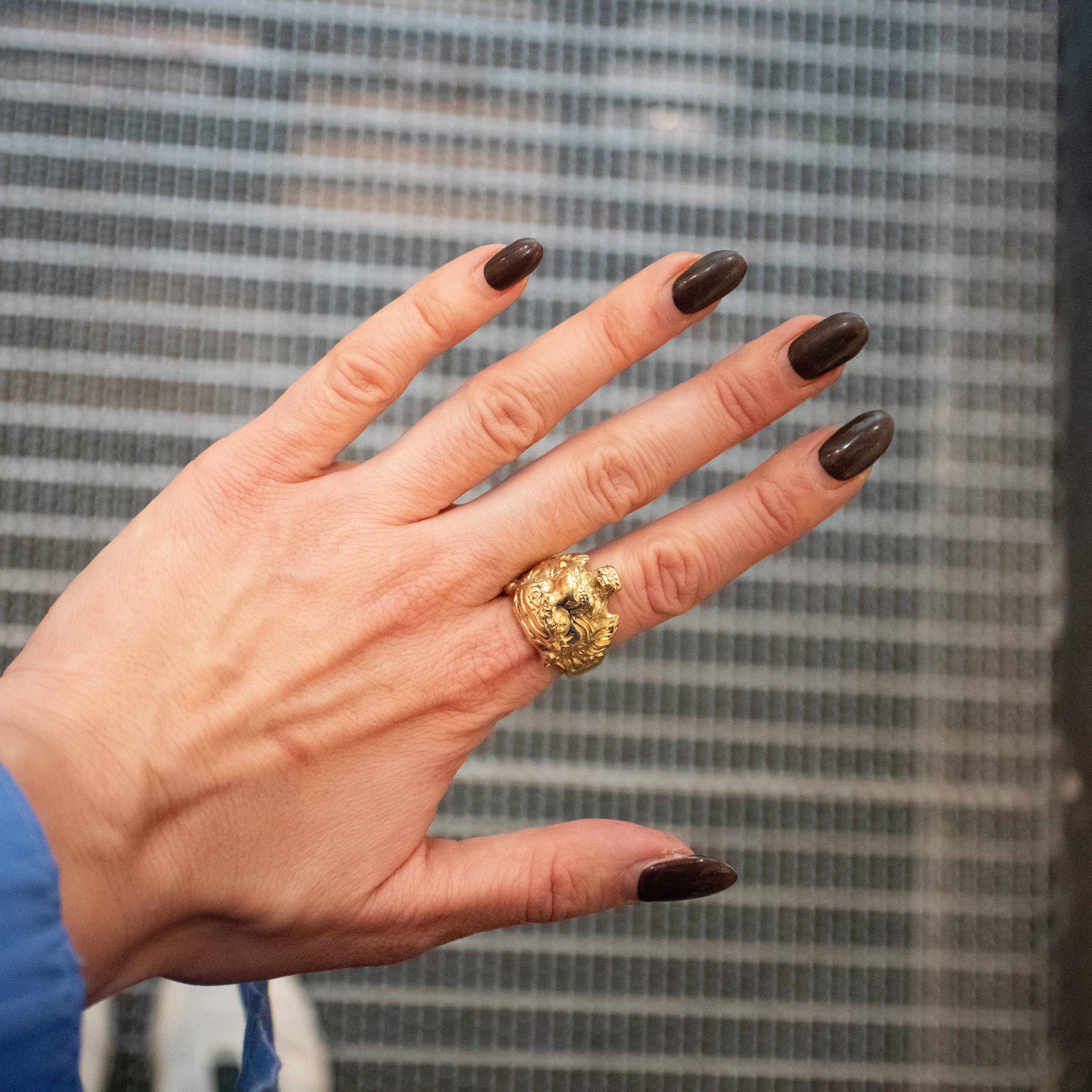 Tigerkopf Ring – Goldfarbenes, handgemachtes Statement-Piece