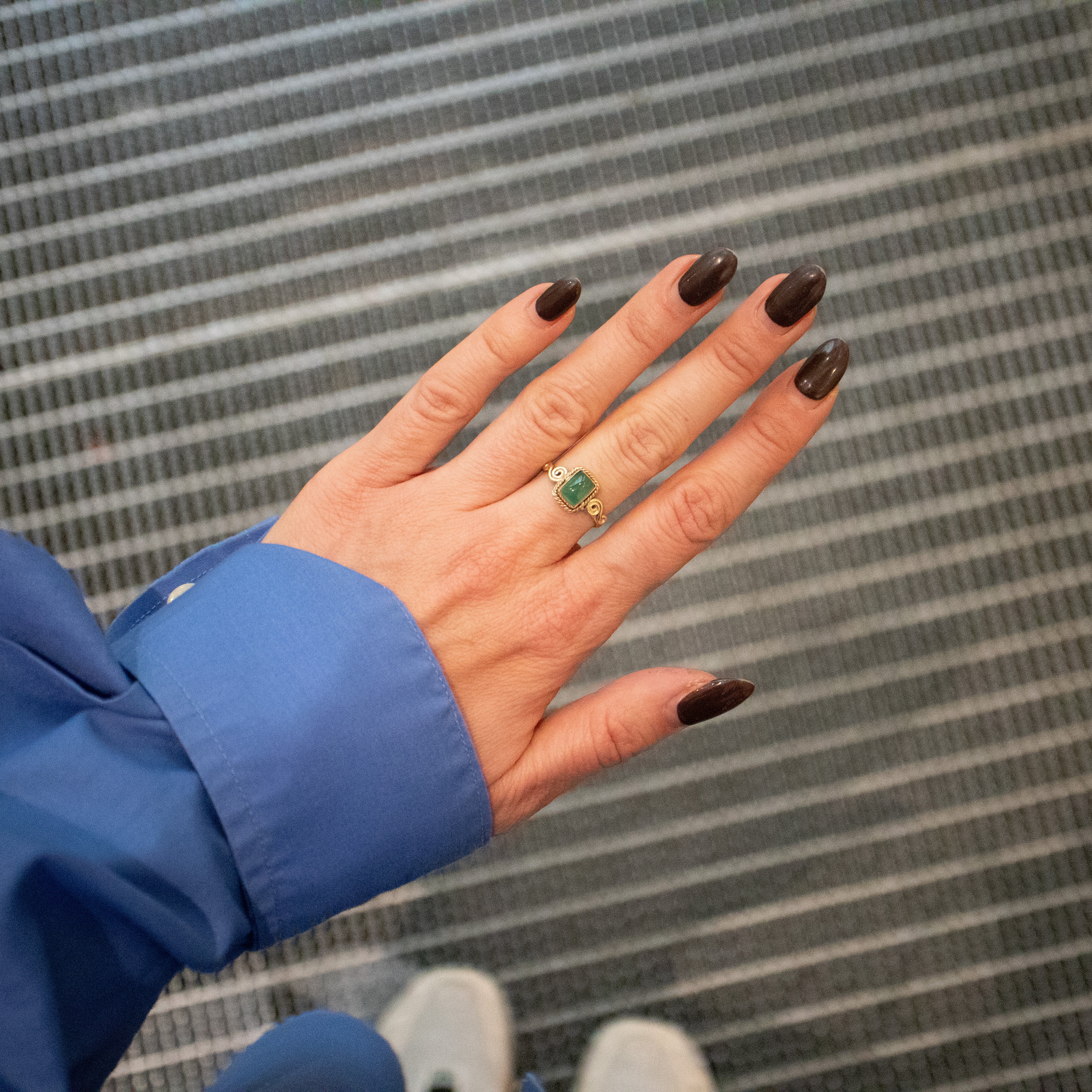 Schutz-Talisman Ring – Handgemachter Ring mit grünem Onyx & Evil Eye