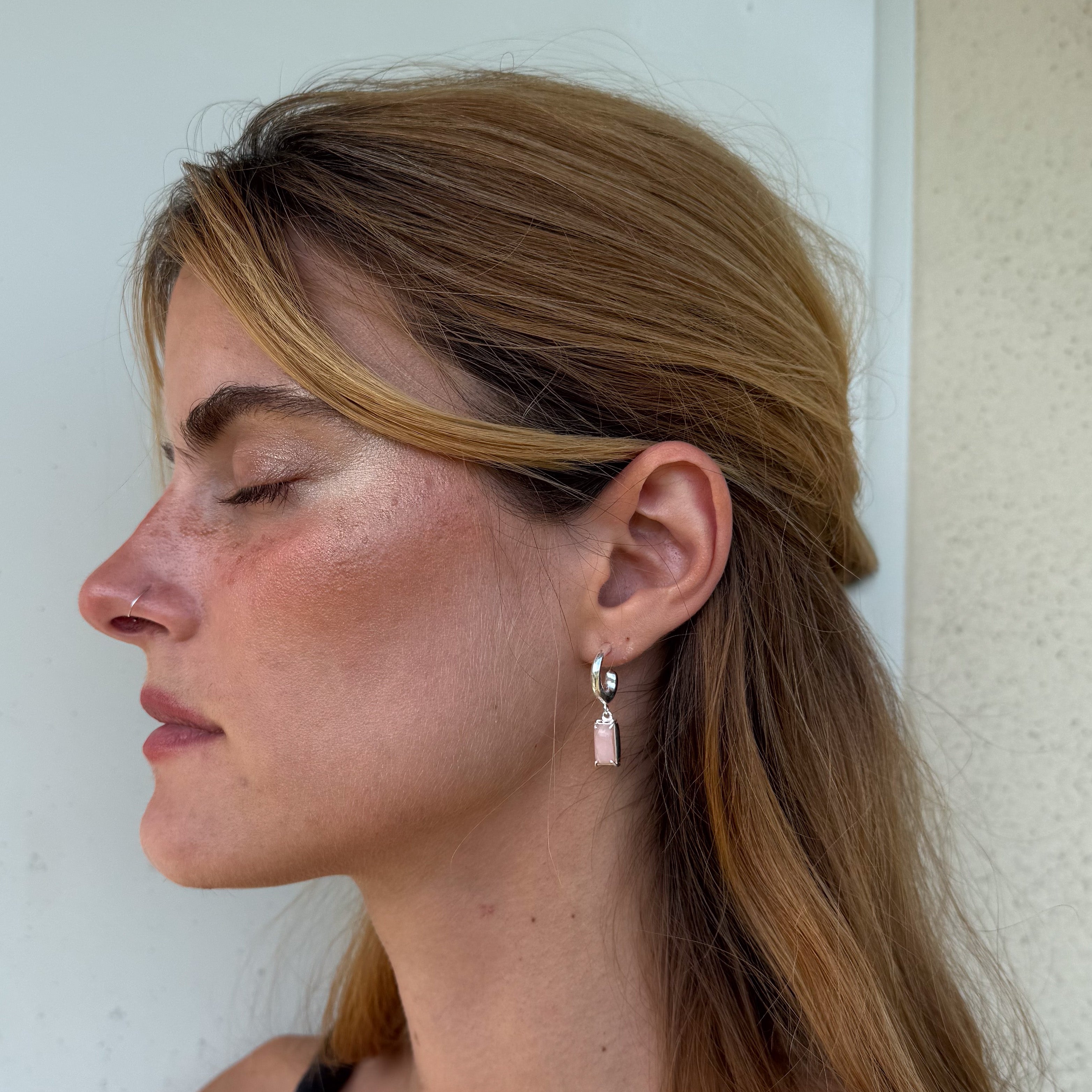 Bali Rosa Opal Creole – 925 Sterling Silber | NOOE Berlin