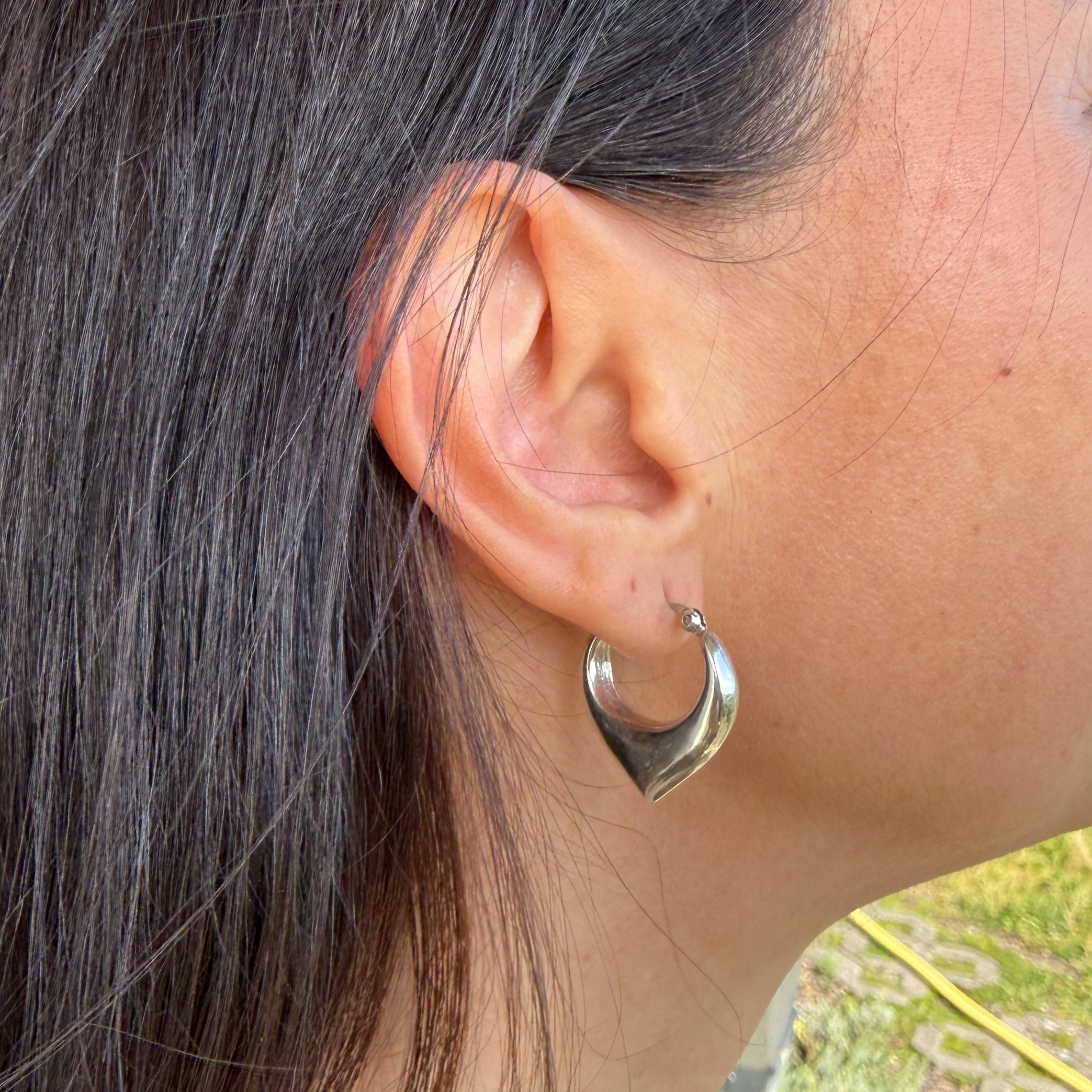 Chunky Creolen Spitz – 925 Sterling Silber | NOOE Berlin
