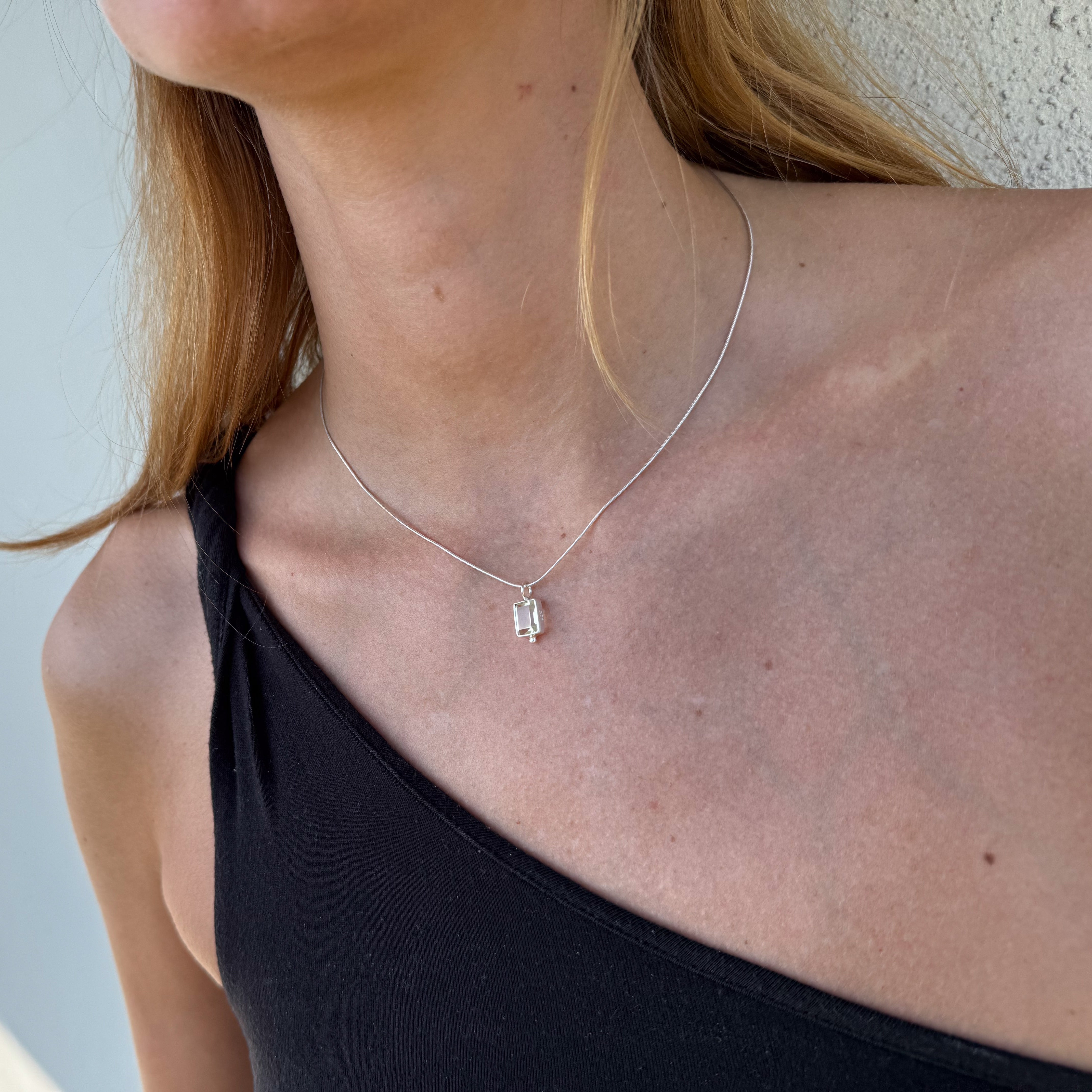 Bali Zitronenquarz Kette – Anhänger, 925 Sterling Silber | NOOE Berlin