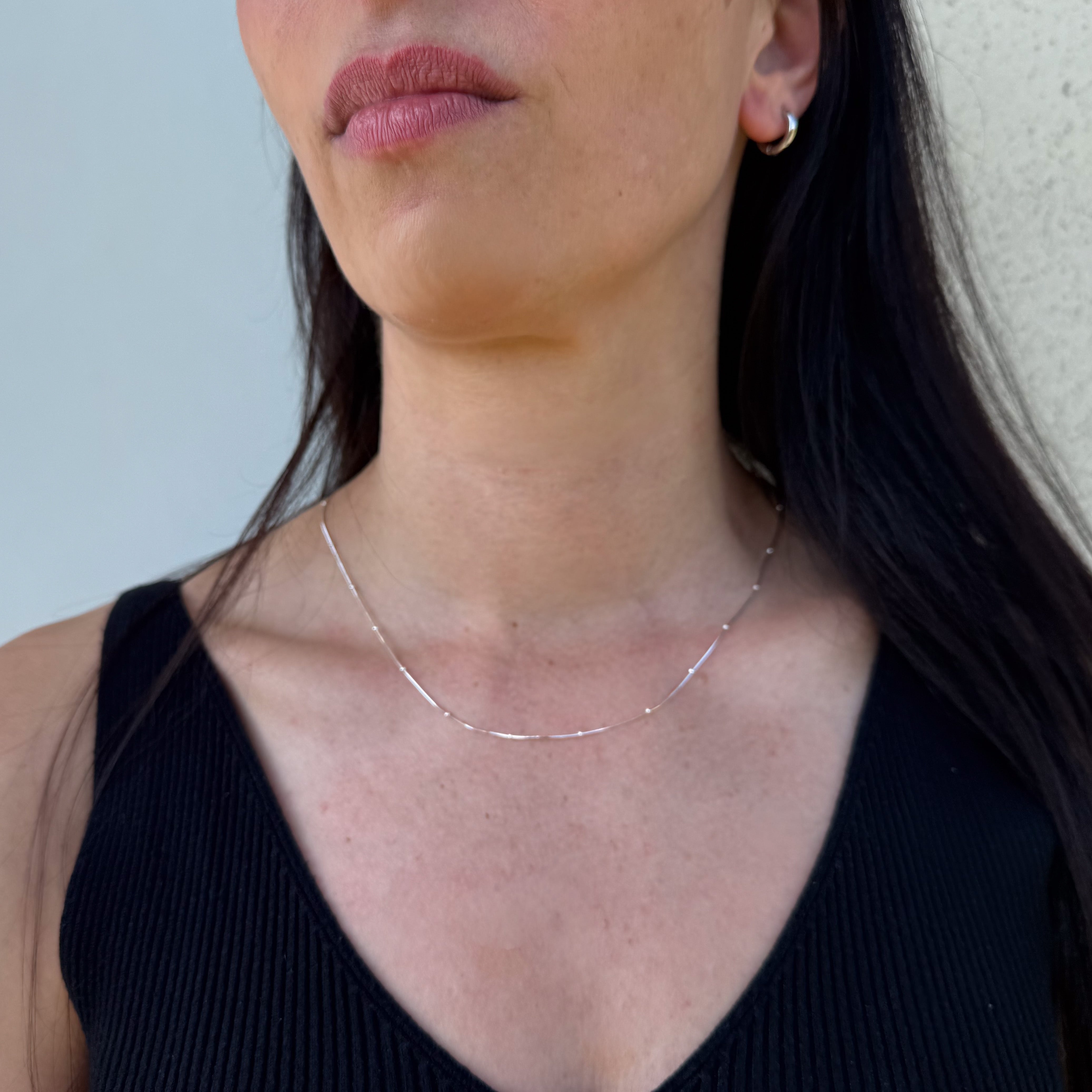 Kugelkette Silber – zarte Kugeln, 40 cm | NOOE Berlin