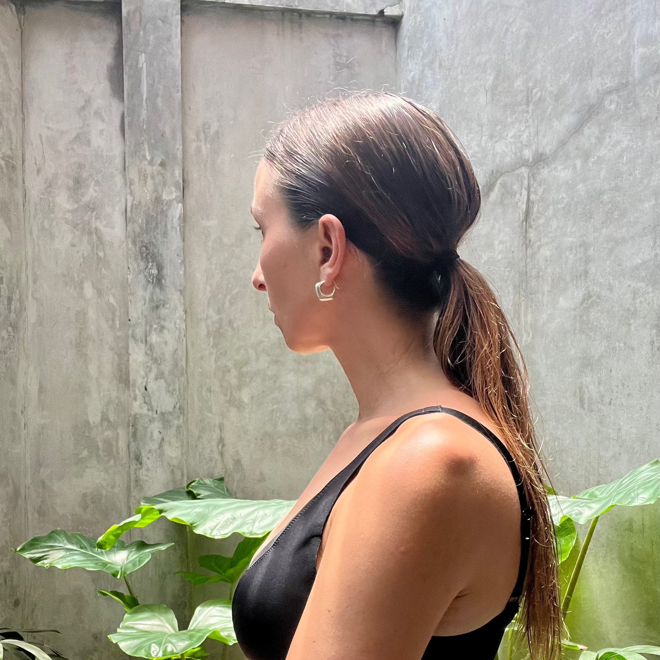 Chunky Creolen eckig Ohrringe aus 925 Sterling Silber - Nooe UG