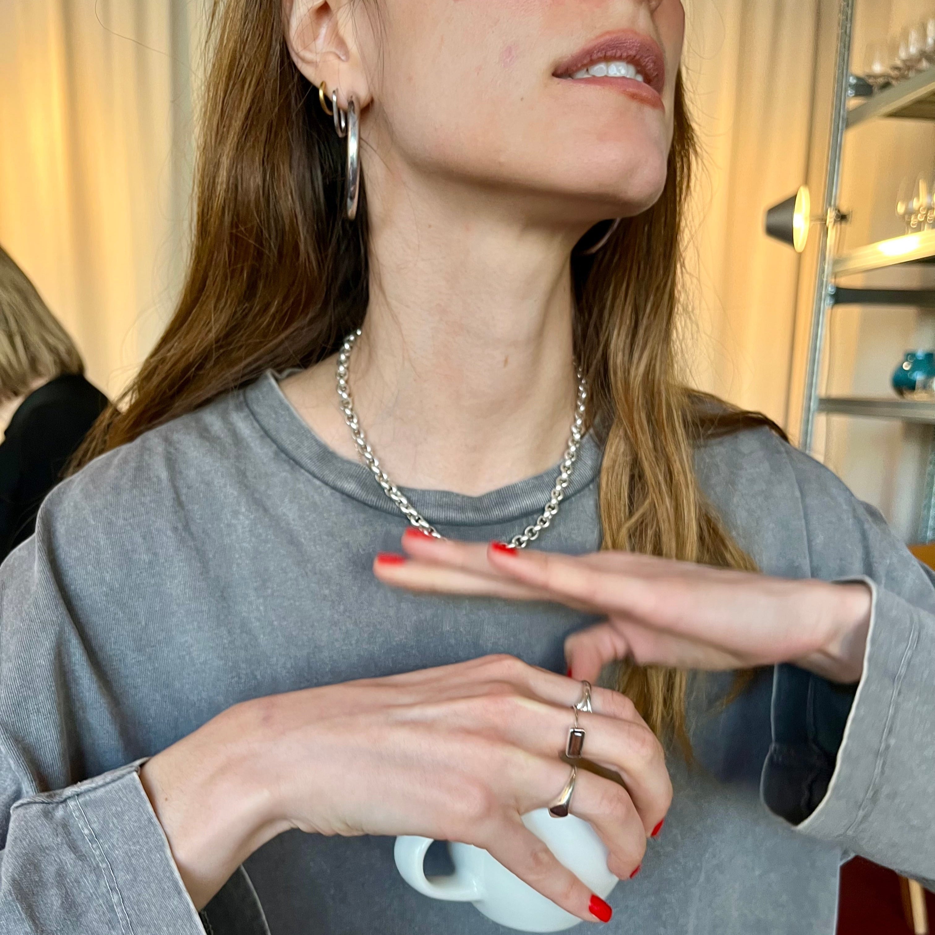 Dicke Handgemachte Gliederkette aus 925 Sterling Silber - Nooe UG